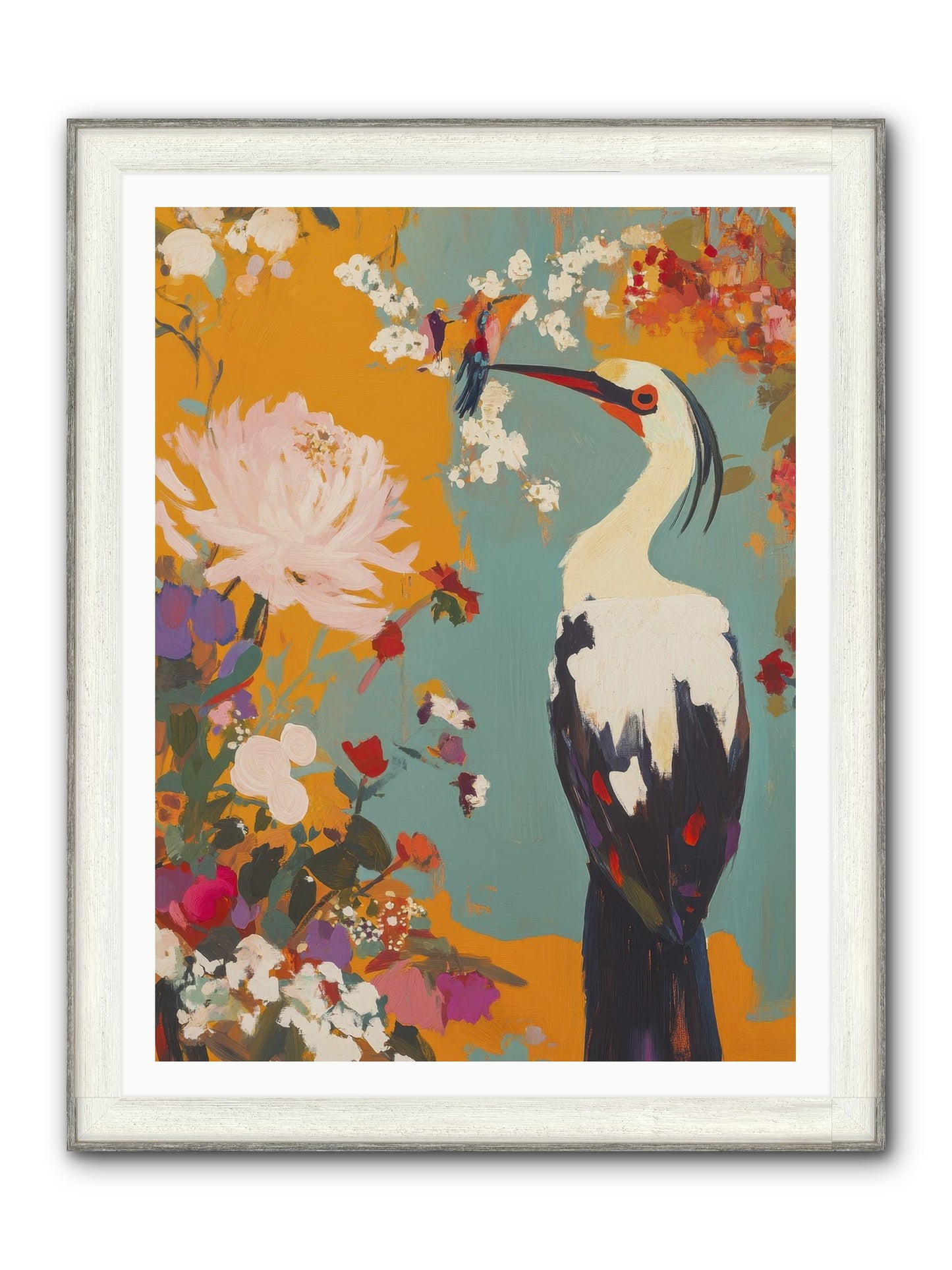 Marsh Maiden's Garden Framed Print - Driftwood White 36x48