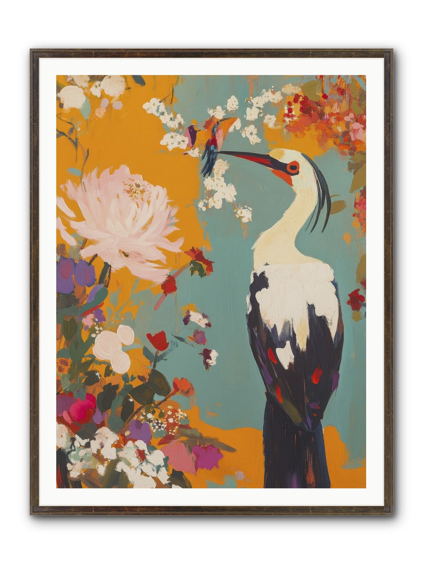 Marsh Maiden's Garden Framed Print - Slimwoods Black/Gold 36x48