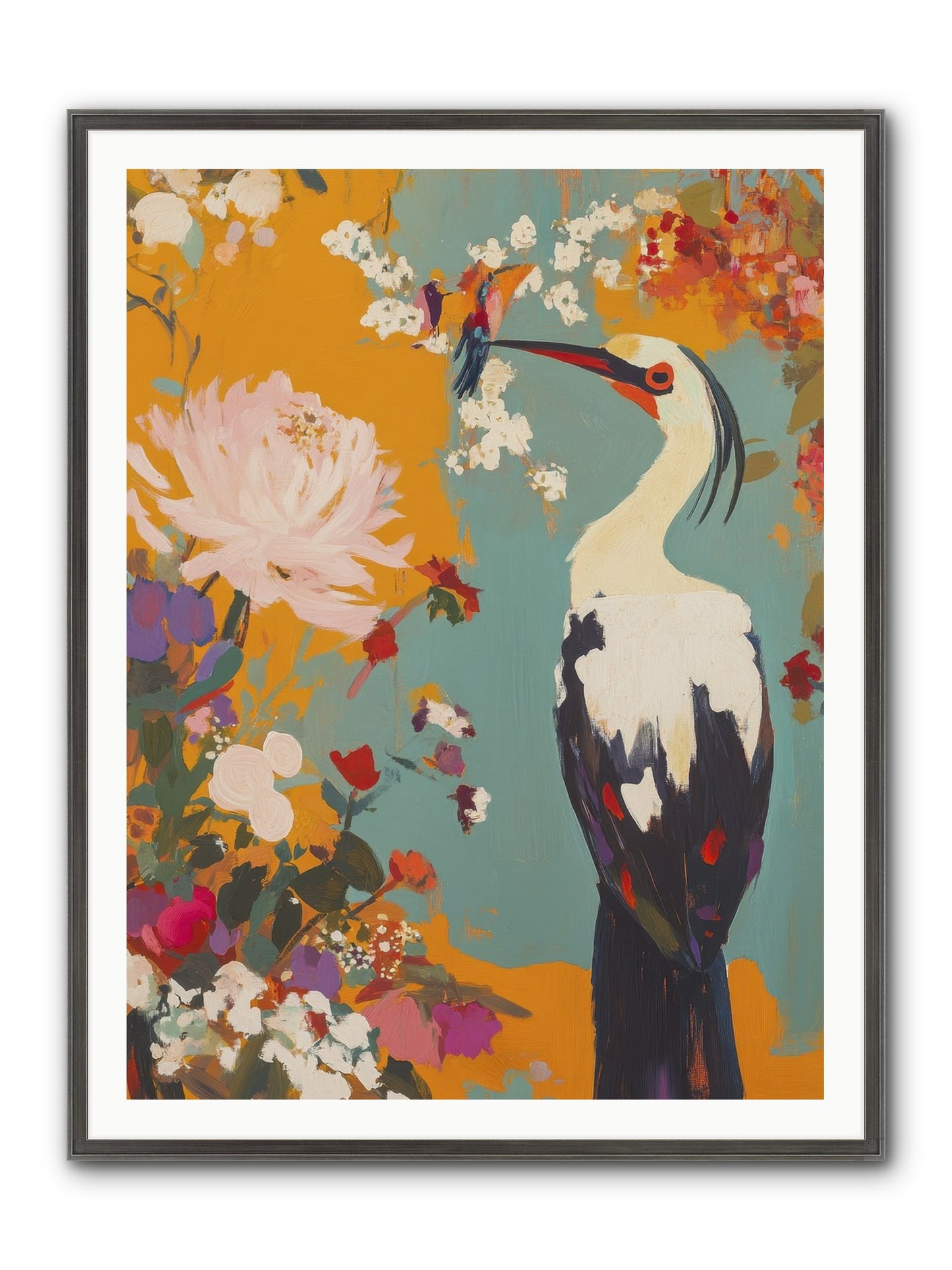 Marsh Maiden's Garden Framed Print - Slimwoods Black/Silver 36x48