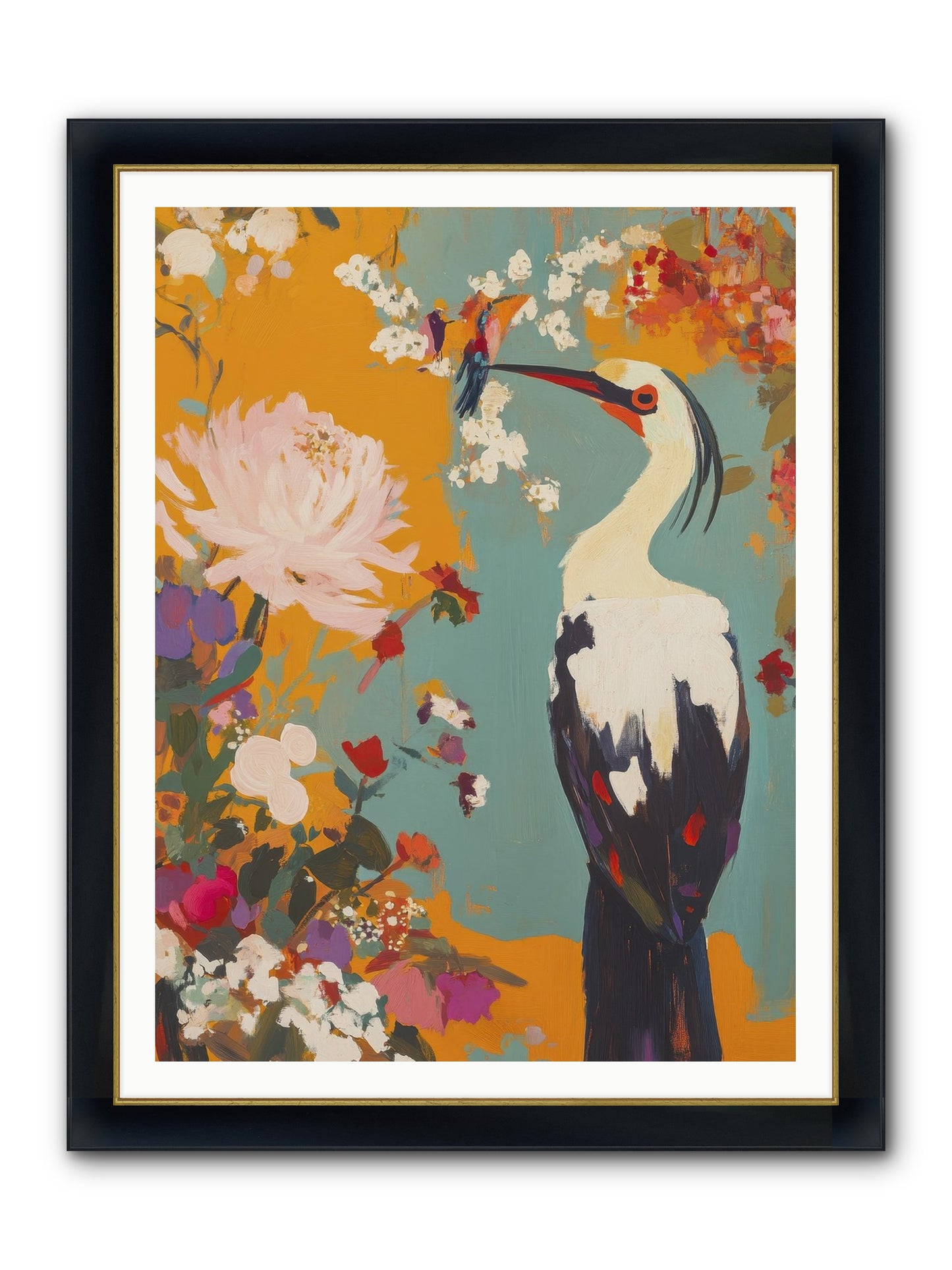 Marsh Maiden's Garden Framed Print - Wide Black w/Gold 36x48