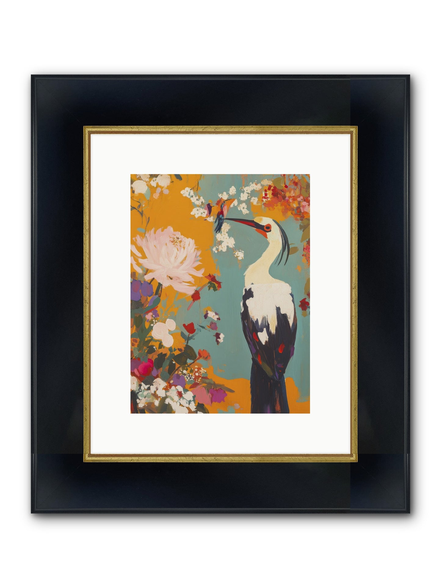 Marsh Maiden's Garden Framed Print - Wide Black w/Gold 9x12