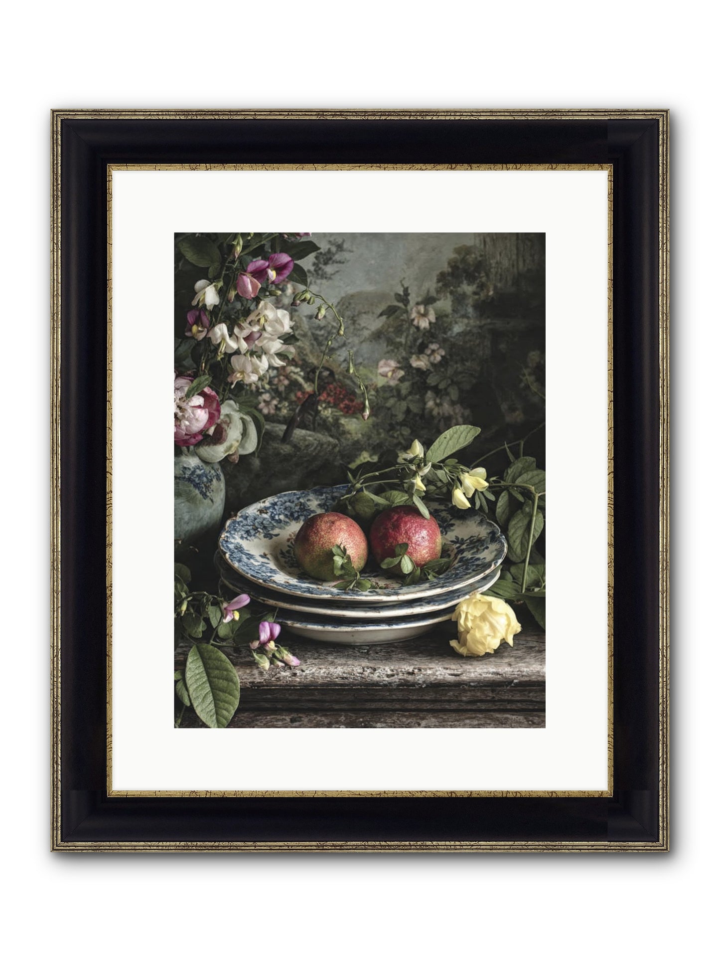 Matinique Framed Print - Black & Gold 12x16