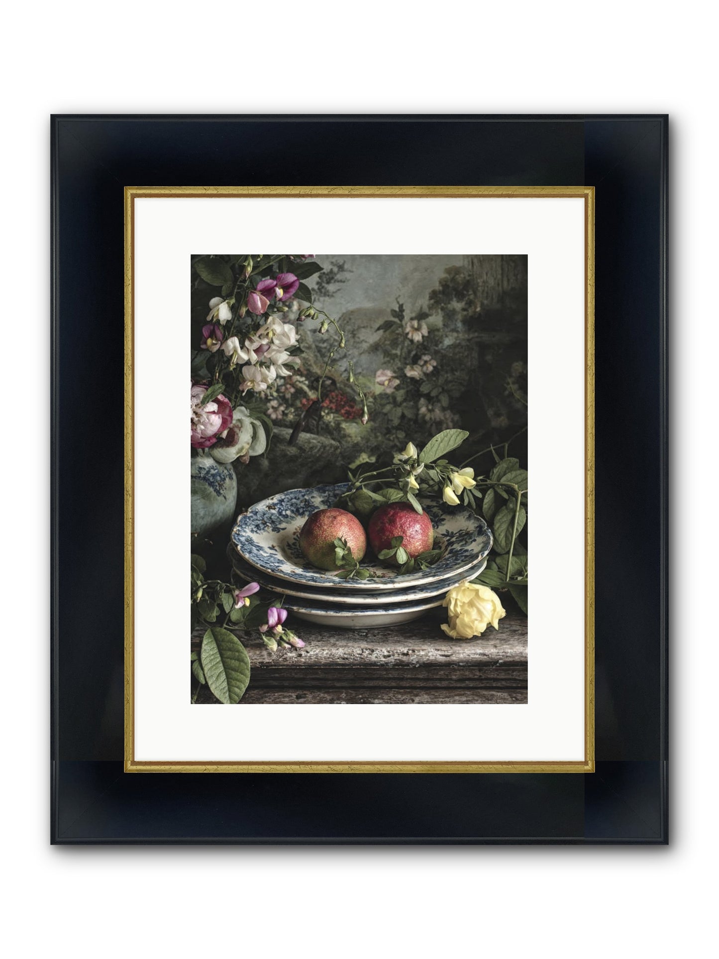 Matinique Framed Print - Wide Black w/Gold 12x16