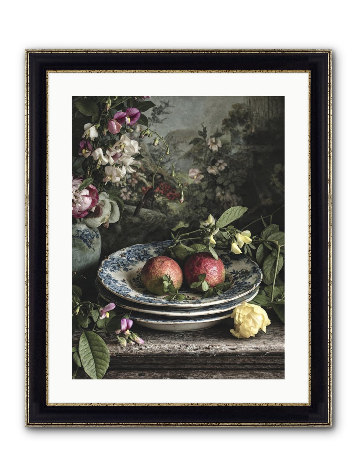 Matinique Framed Print - Black & Gold 18x24