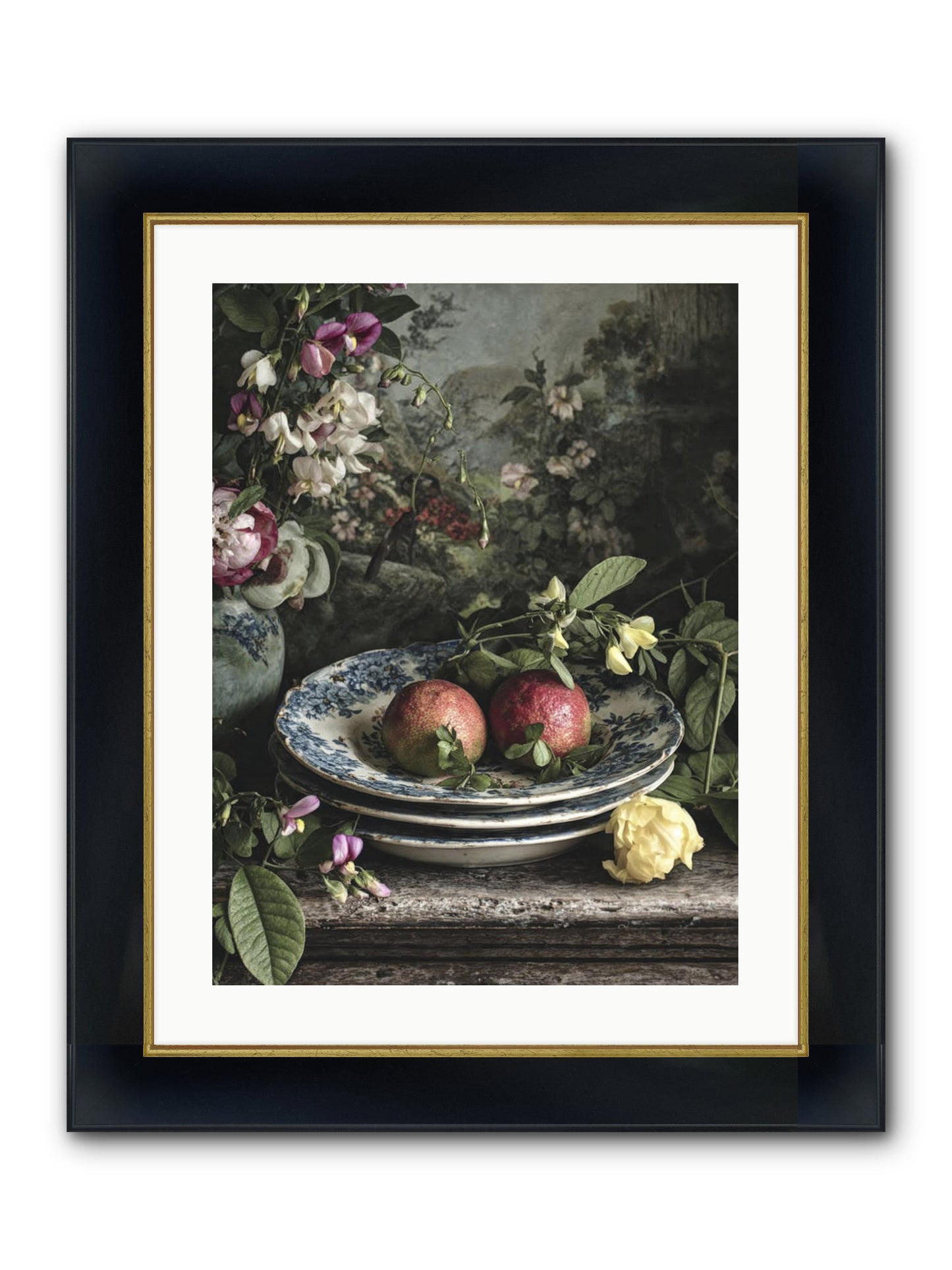 Matinique Framed Print - Wide Black w/Gold 18x24