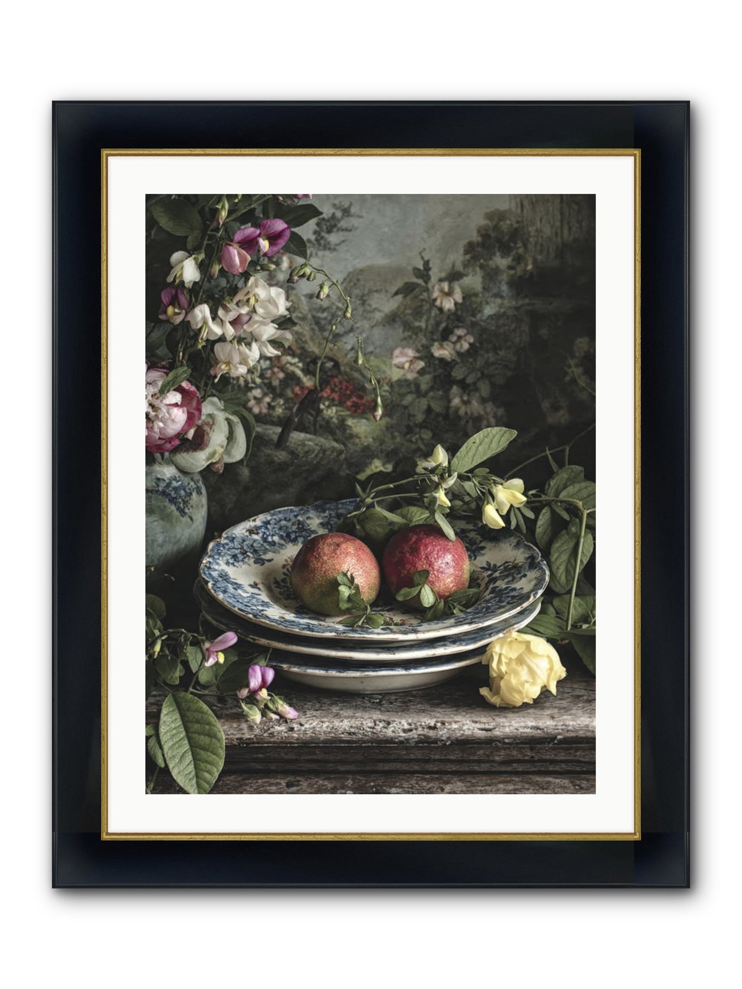 Matinique Framed Print - Wide Black w/Gold 24x32
