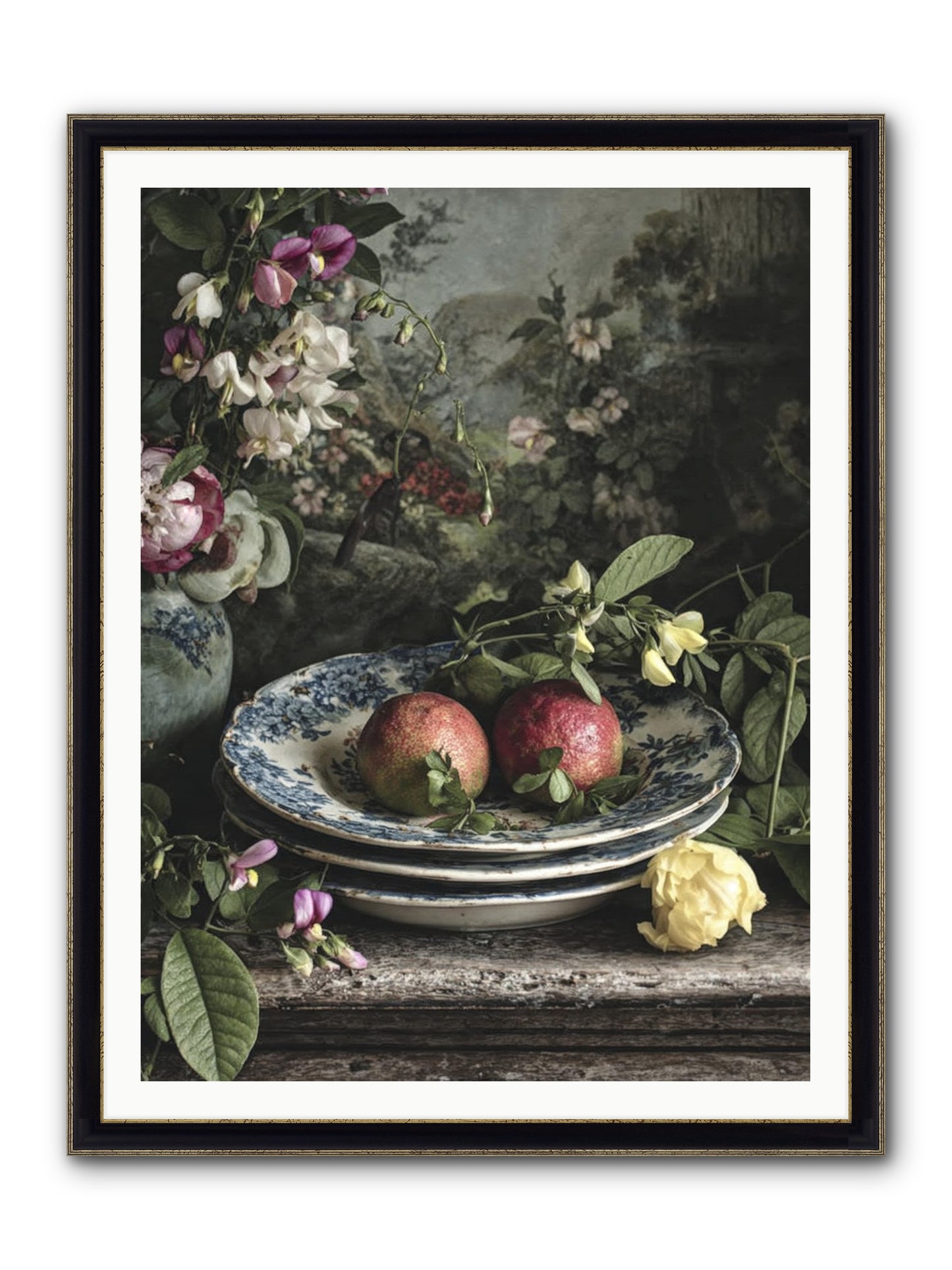 Matinique Framed Print - Black & Gold 36x48