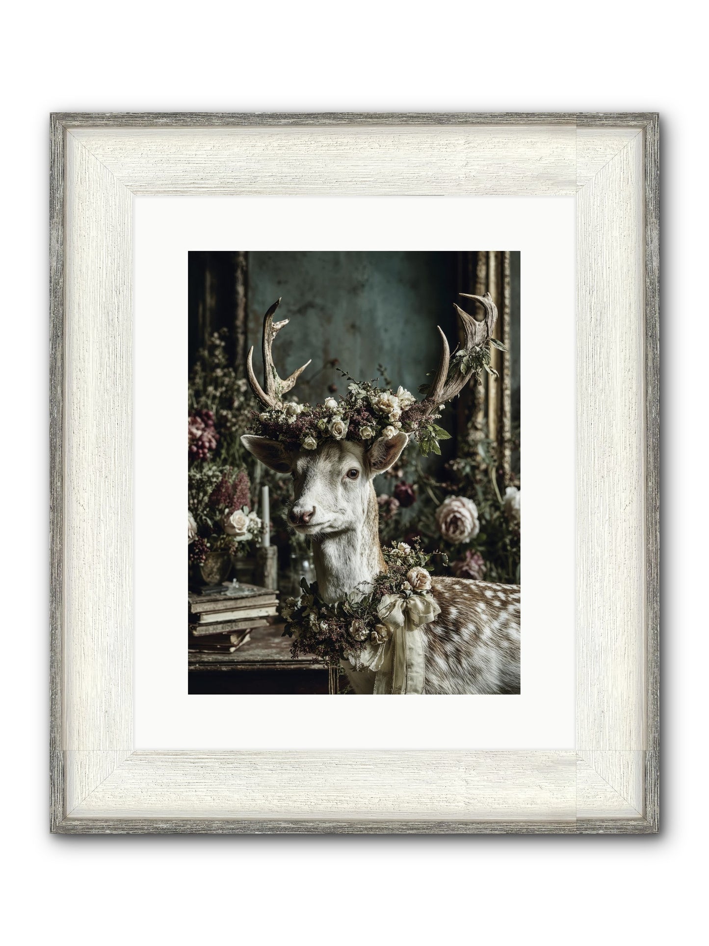 Maxence Framed Print - Driftwood White 12x16