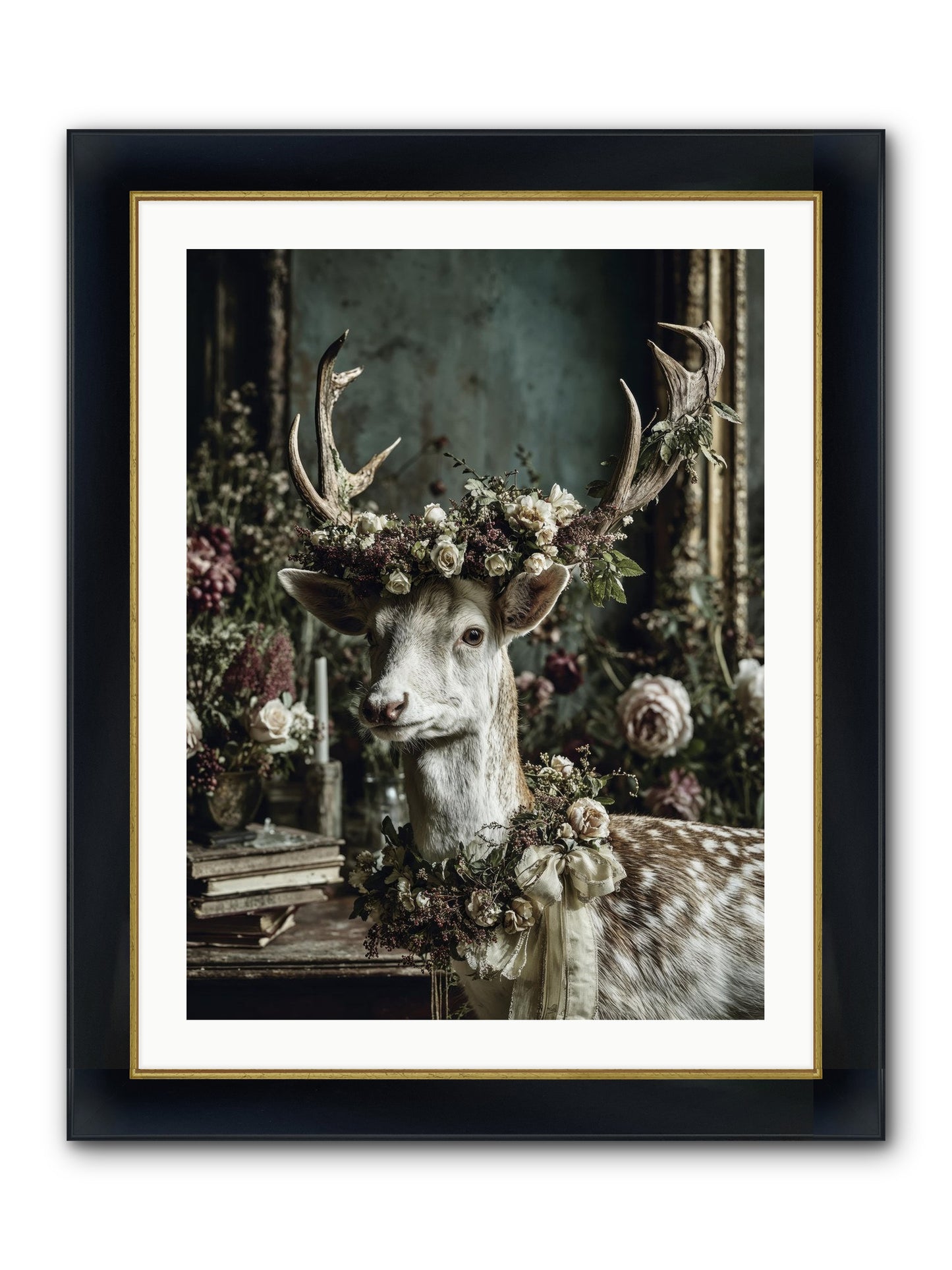 Maxence Framed Print - Wide Black w/Gold 24x32