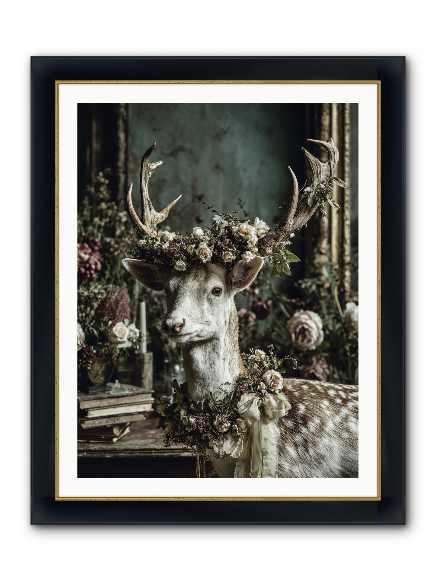 Maxence Framed Print - Wide Black w/Gold 30x40