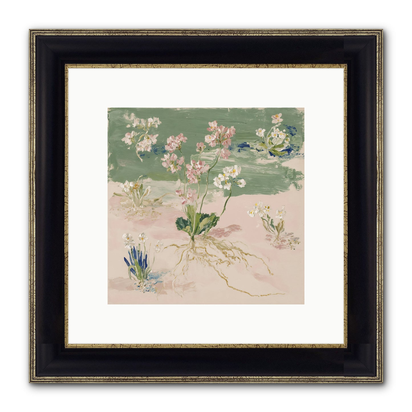 Maybe This Spring Framed Print - Black & Gold 10x10