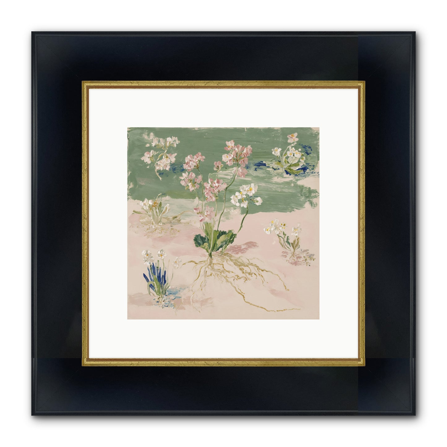 Maybe This Spring Framed Print - Wide Black w/Gold 10x10