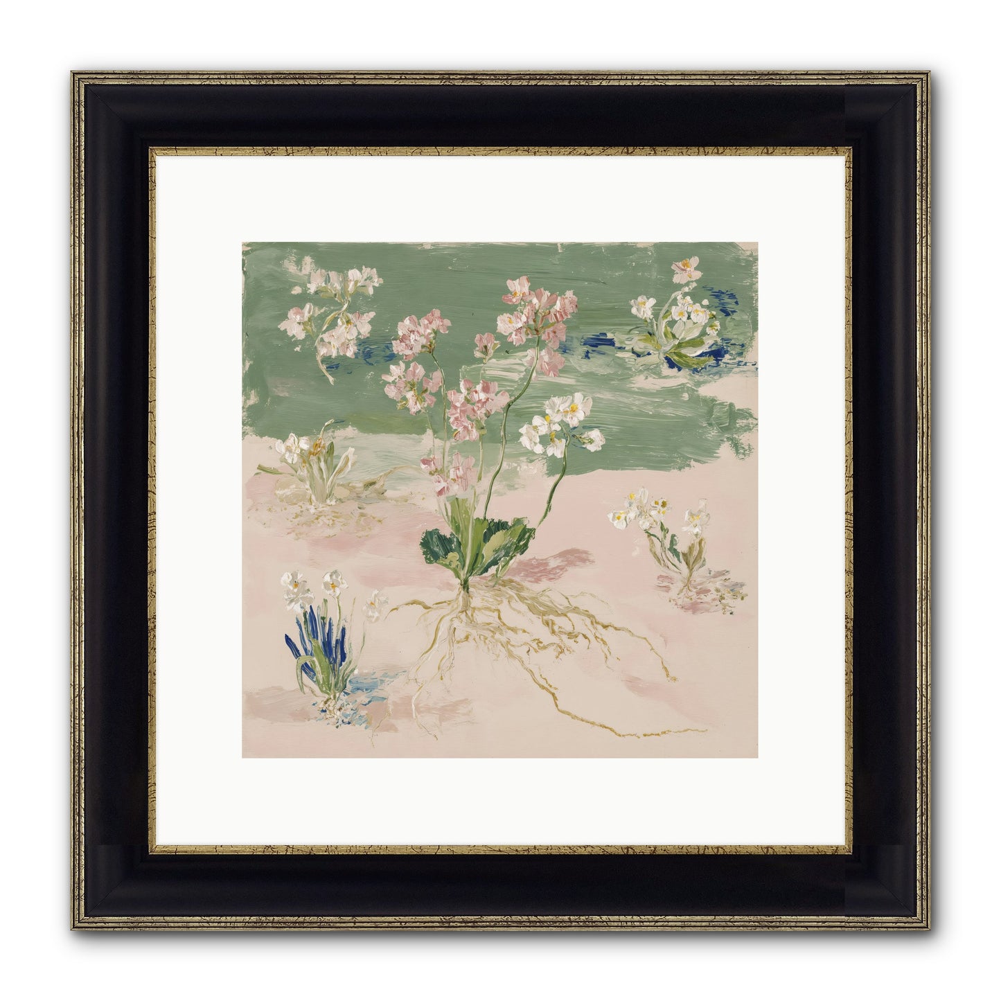 Maybe This Spring Framed Print - Black & Gold 12x12