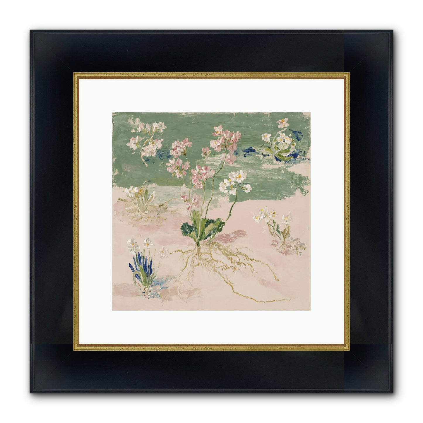 Maybe This Spring Framed Print - Wide Black w/Gold 12x12