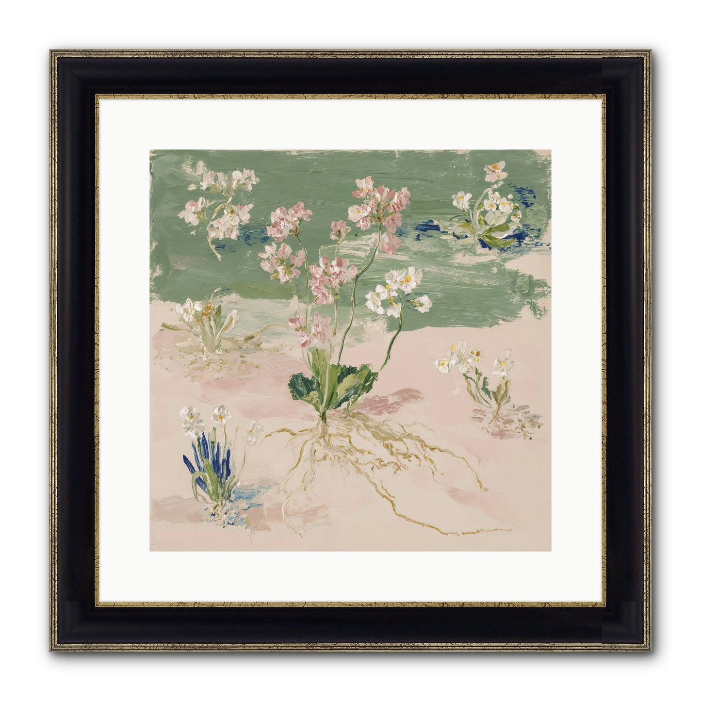 Maybe This Spring Framed Print - Black & Gold 16x16
