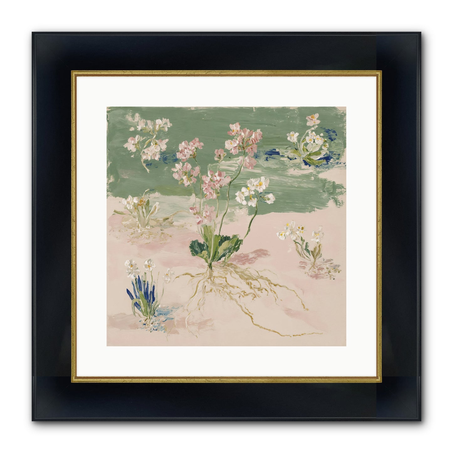 Maybe This Spring Framed Print - Wide Black w/Gold 16x16