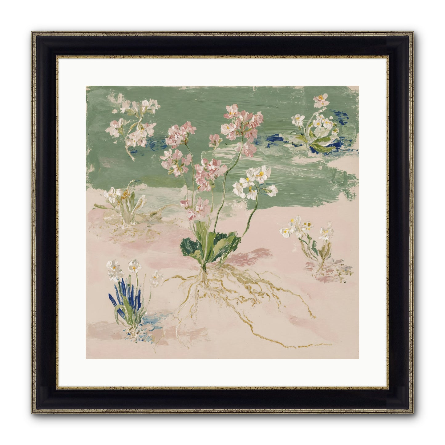 Maybe This Spring Framed Print - Black & Gold 20x20