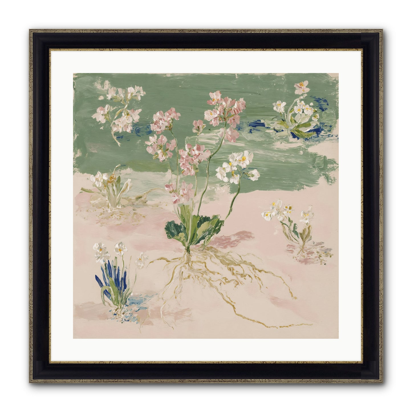 Maybe This Spring Framed Print - Black & Gold 24x24