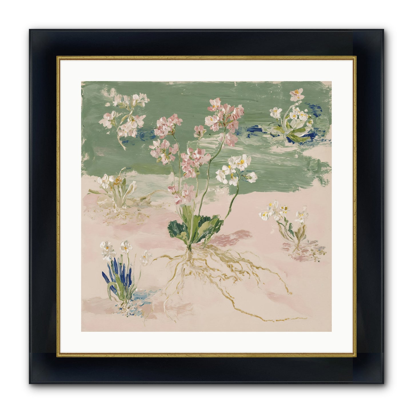 Maybe This Spring Framed Print - Wide Black w/Gold 24x24
