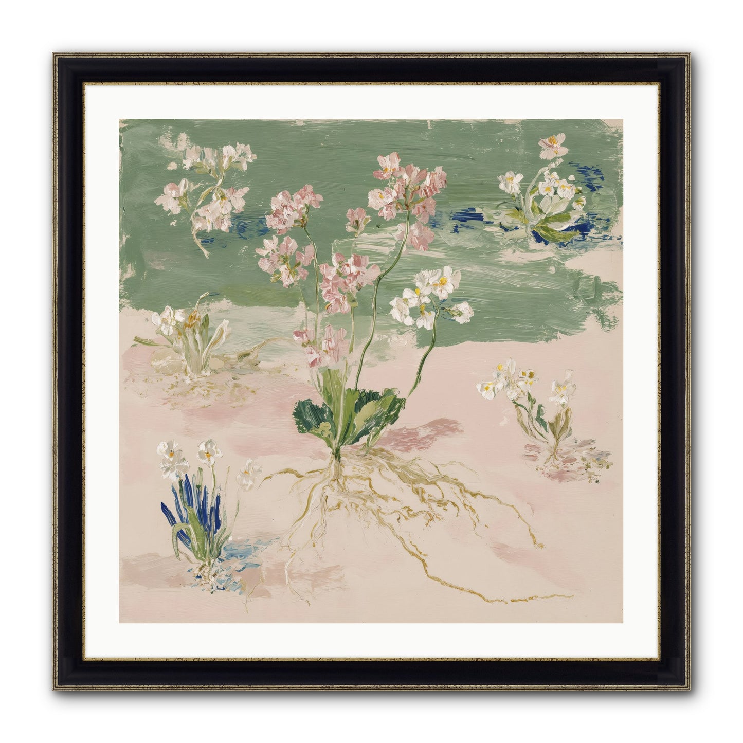 Maybe This Spring Framed Print - Black & Gold 30x30