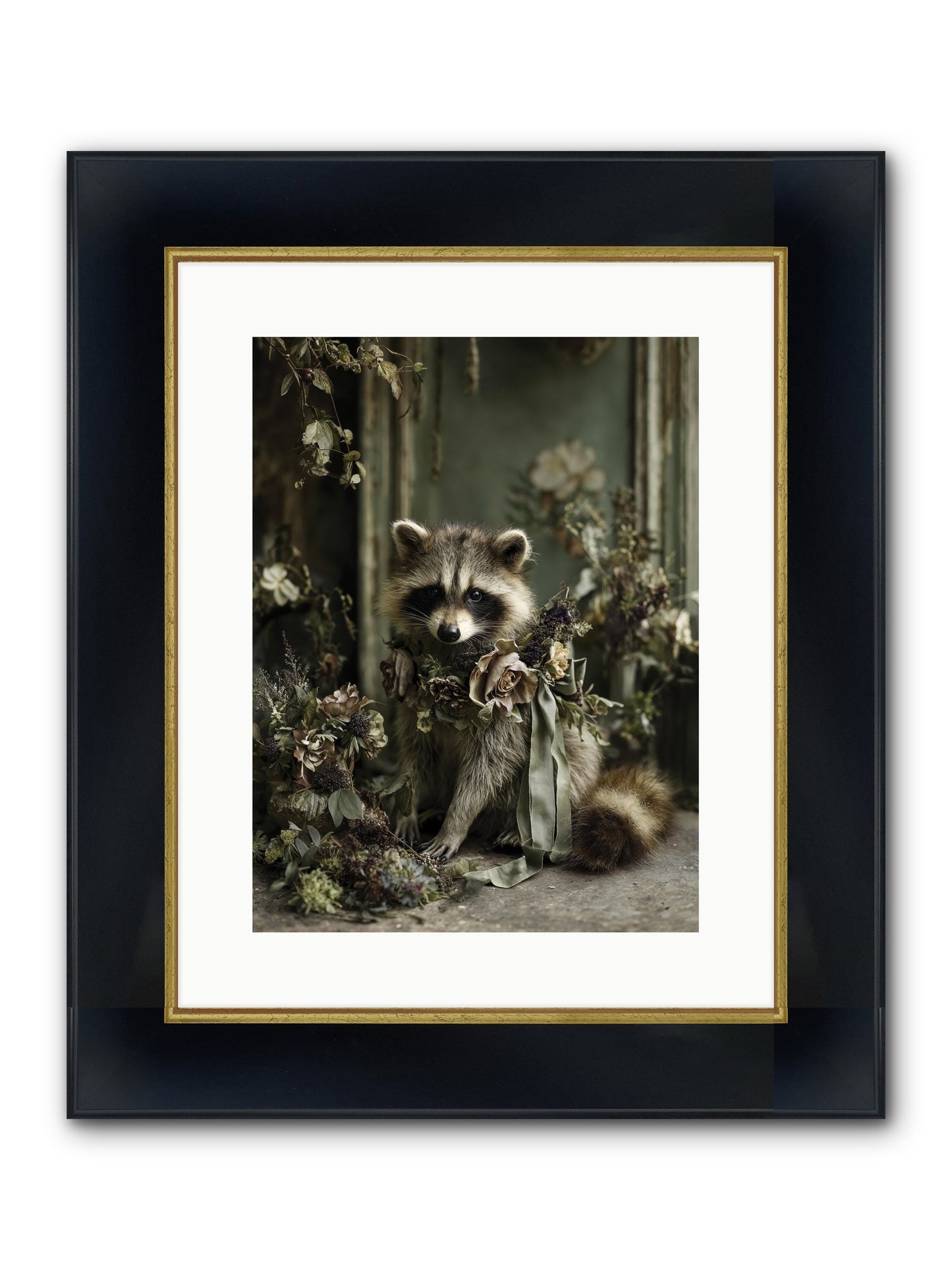 Maybelle Framed Print - Wide Black w/Gold 12x16