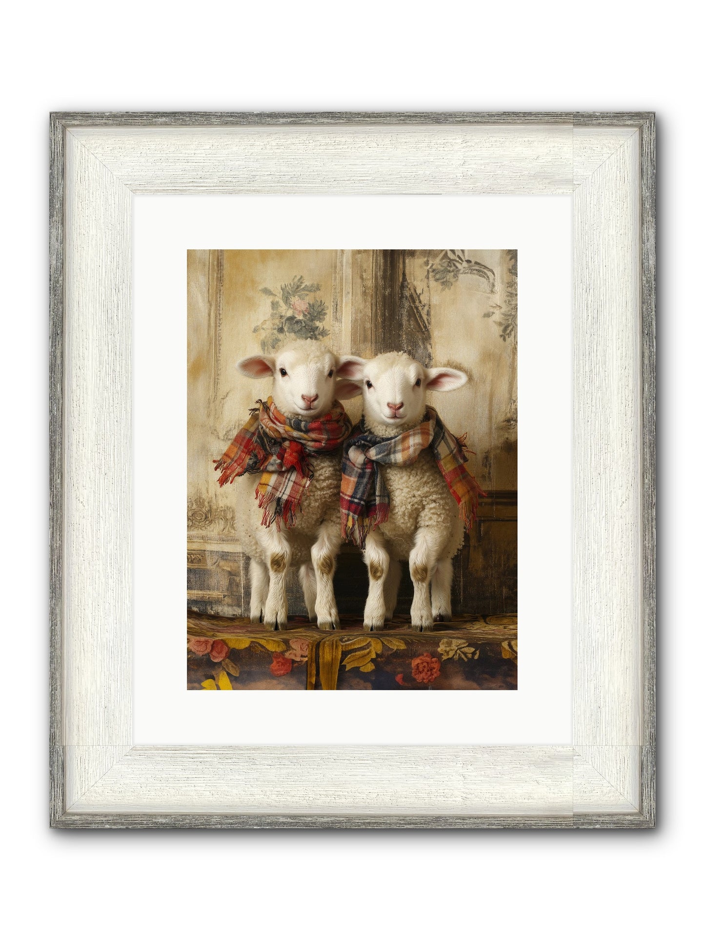 Meadow Babes Framed Print - Driftwood White 12x16