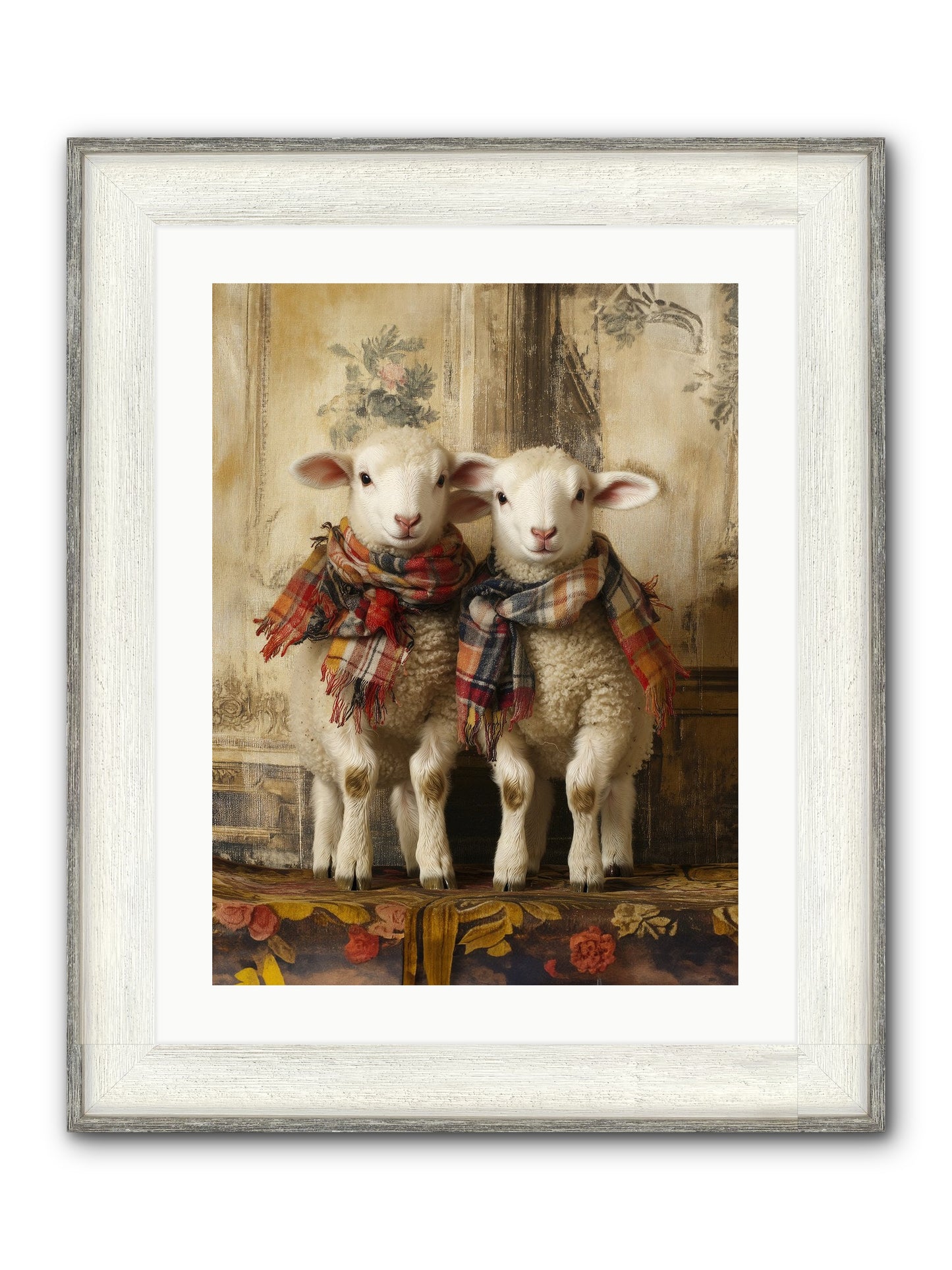 Meadow Babes Framed Print - Driftwood White 18x24