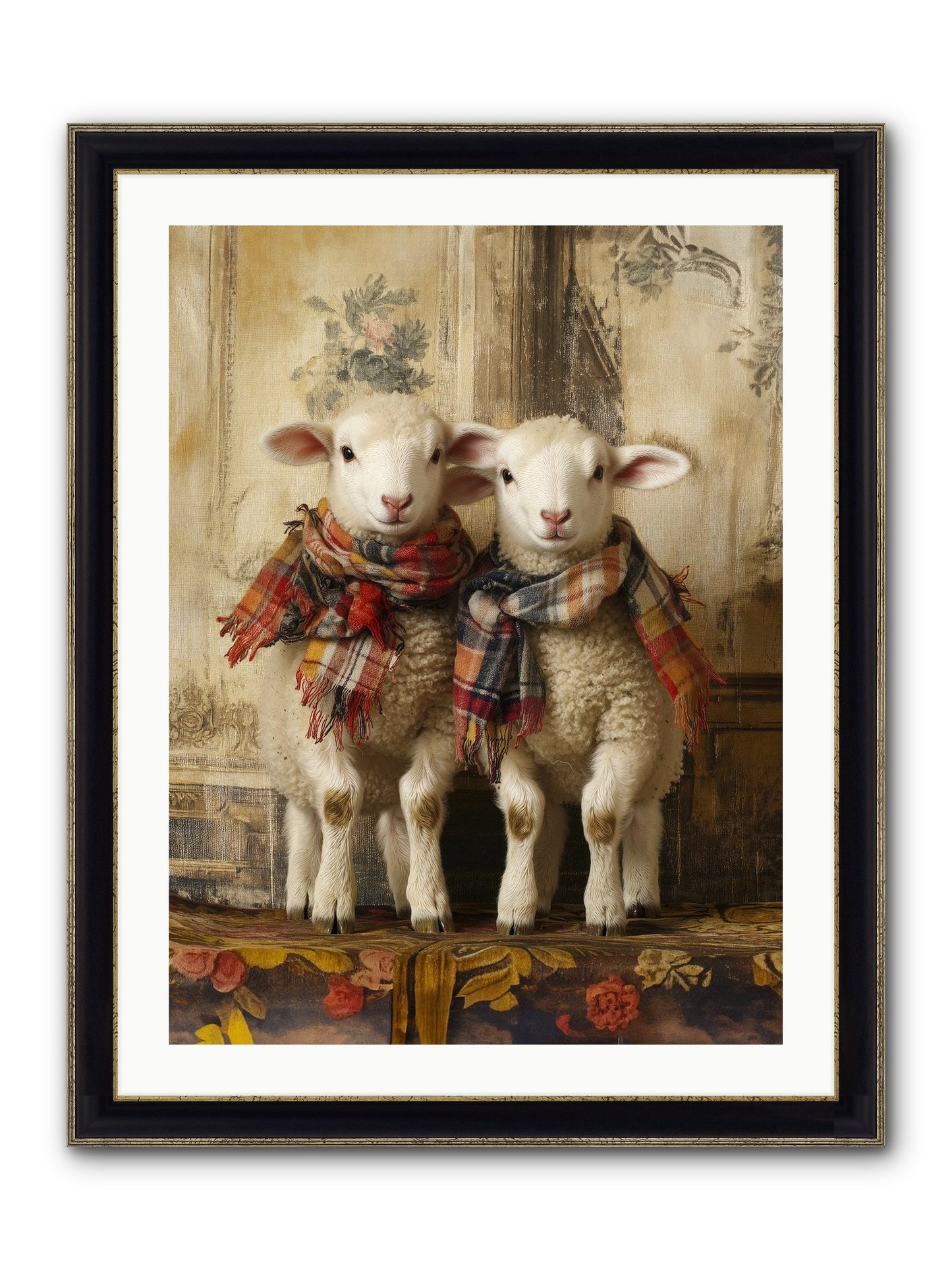Meadow Babes Framed Print - Black & Gold 24x32