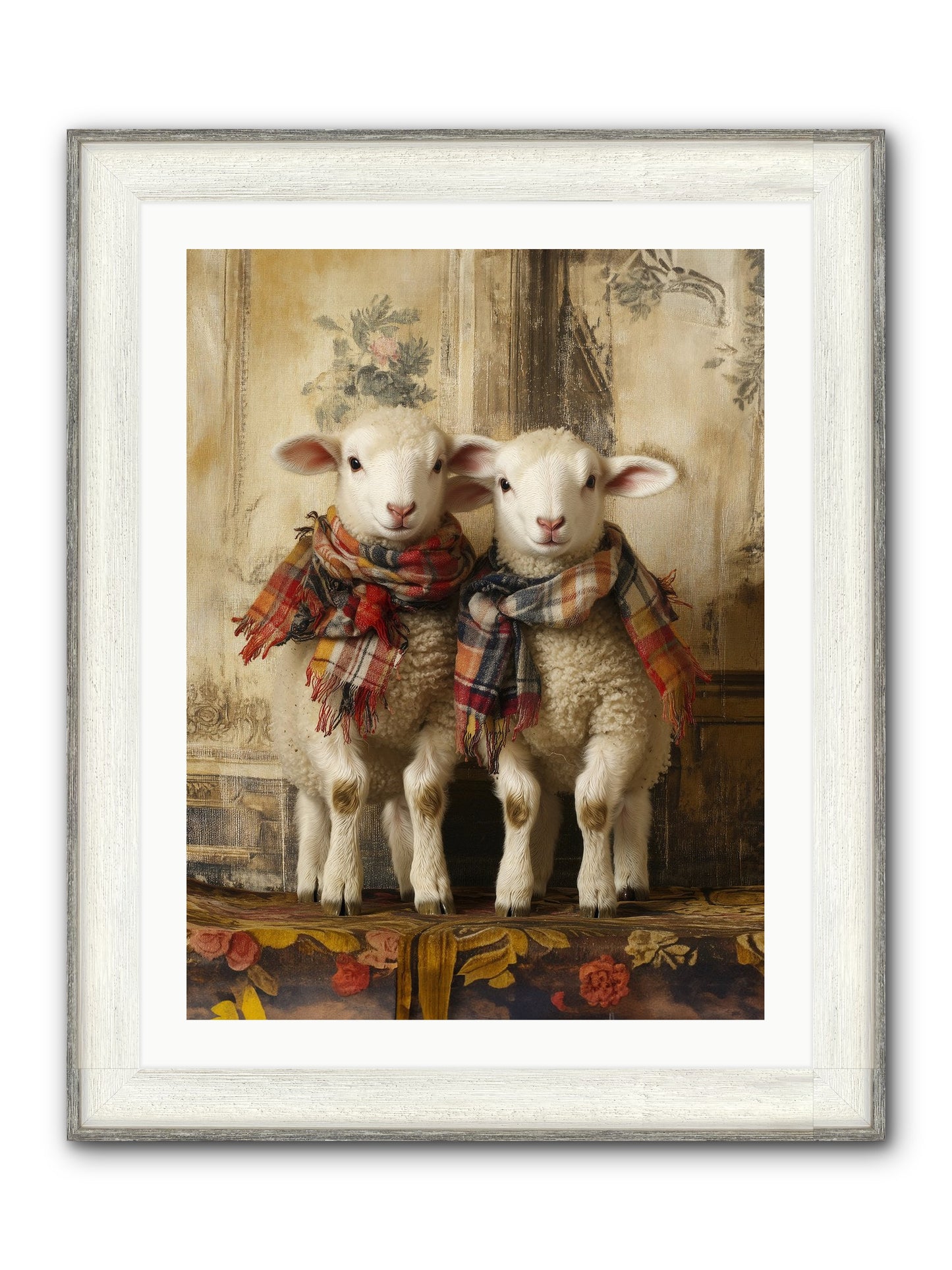 Meadow Babes Framed Print - Driftwood White 24x32
