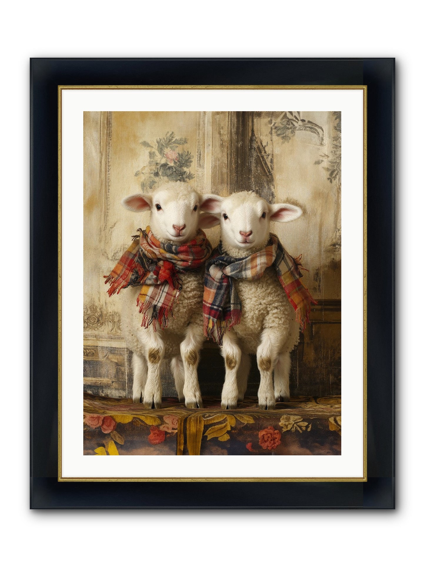 Meadow Babes Framed Print - Wide Black w/Gold 24x32