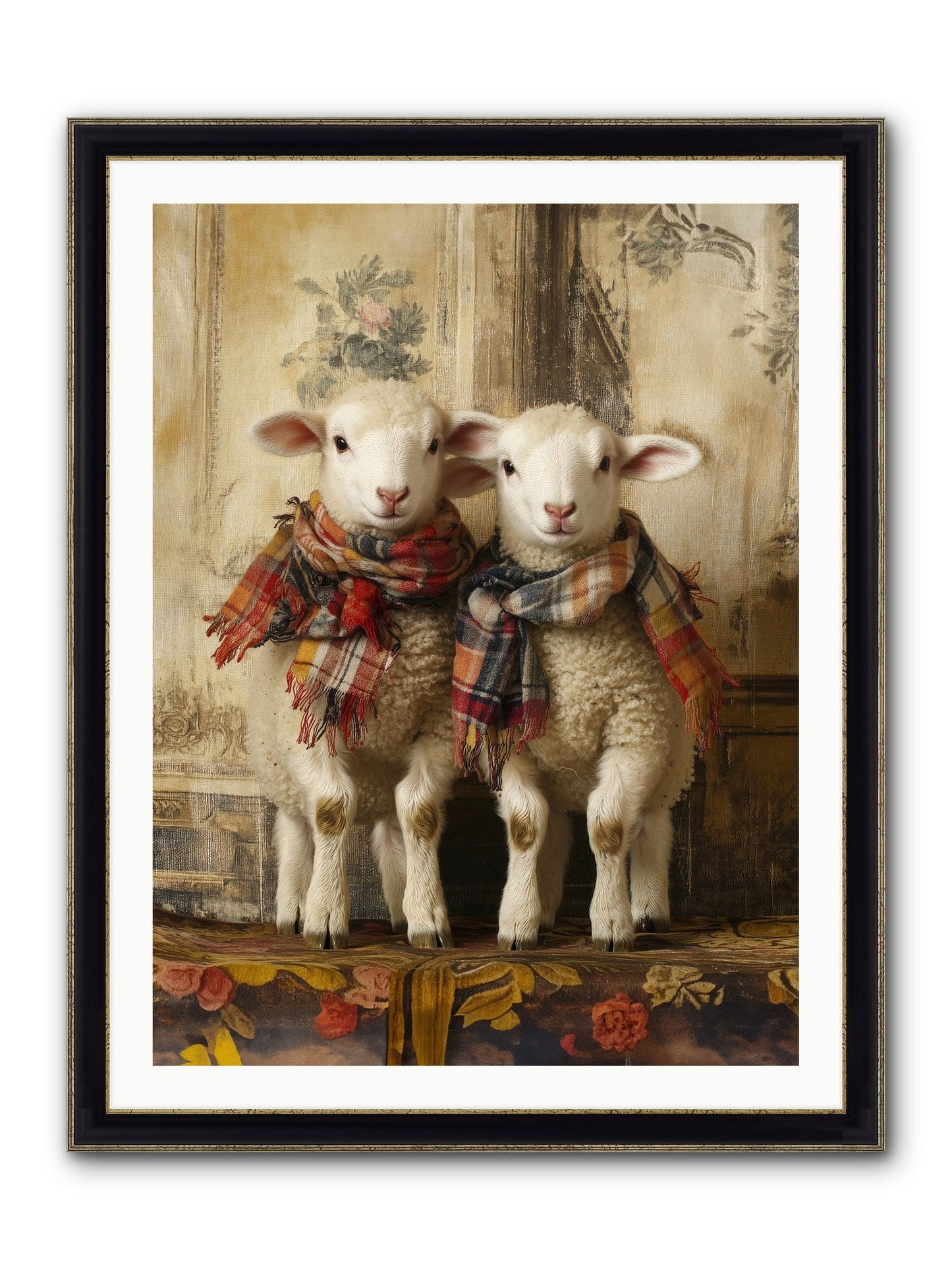 Meadow Babes Framed Print - Black & Gold 30x40
