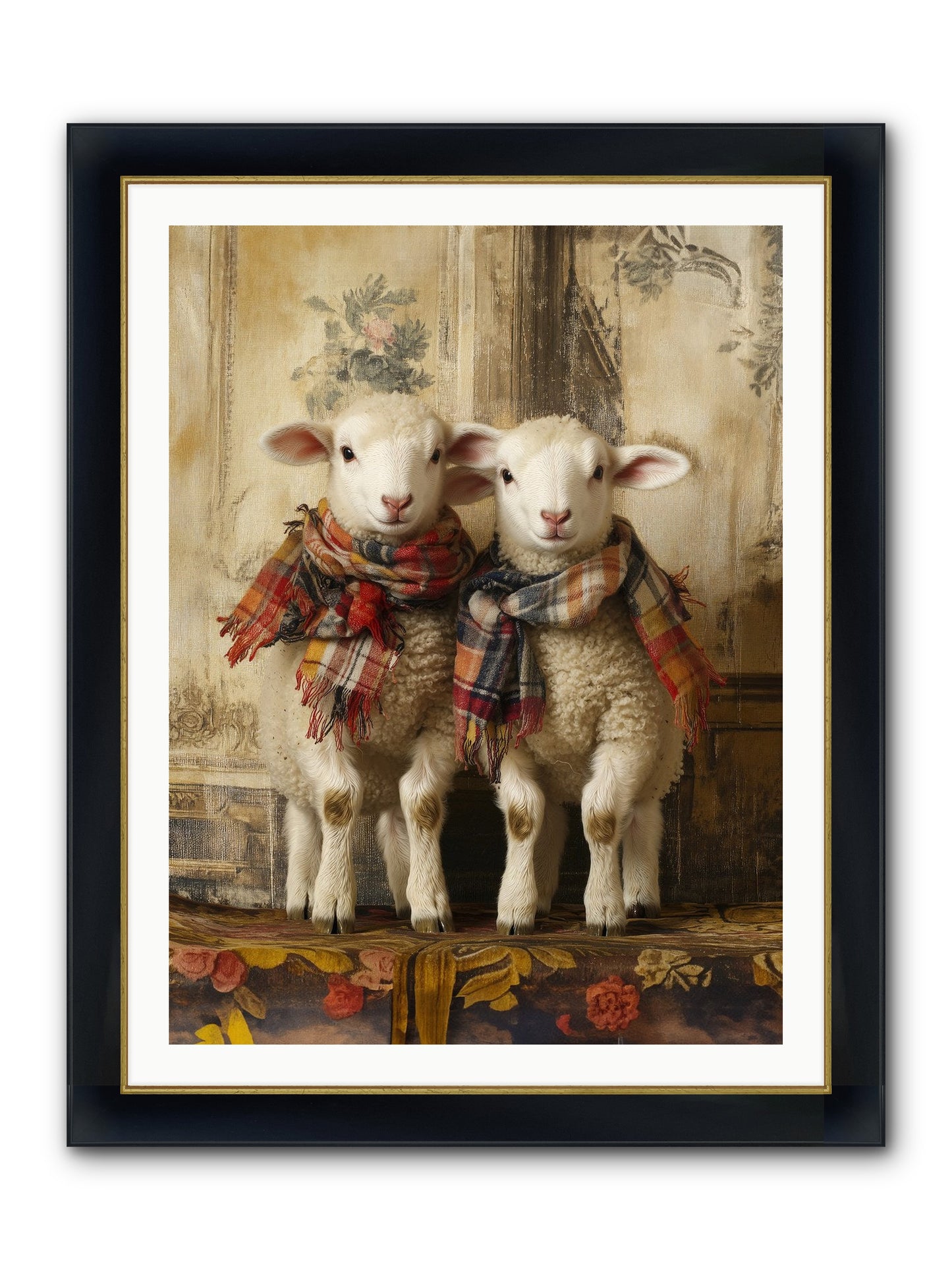 Meadow Babes Framed Print - Wide Black w/Gold 30x40