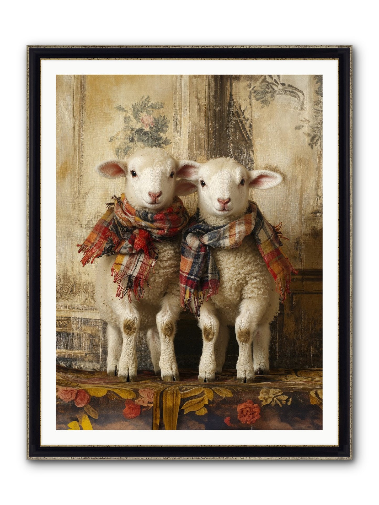 Meadow Babes Framed Print - Black & Gold 36x48