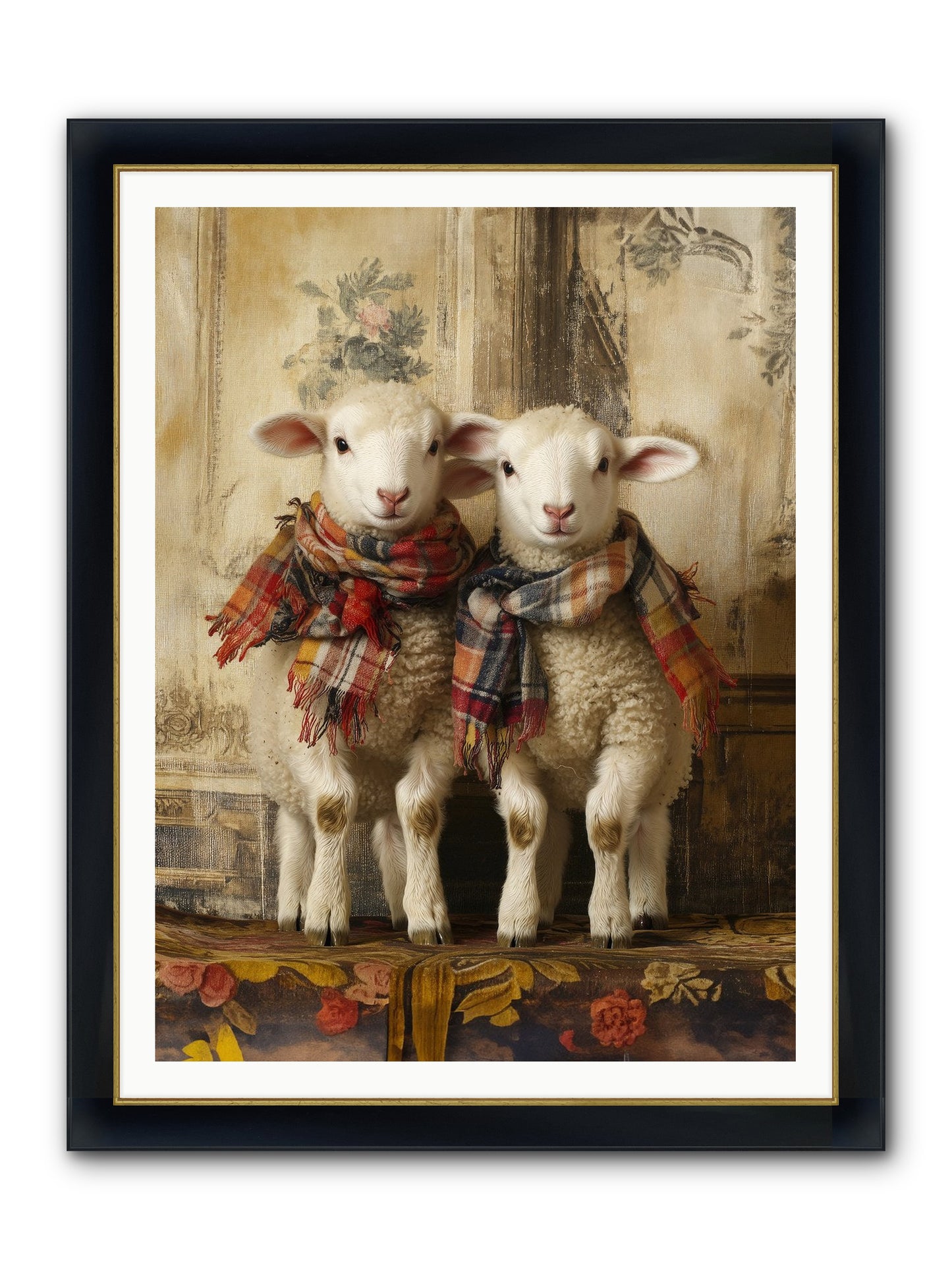 Meadow Babes Framed Print - Wide Black w/Gold 36x48