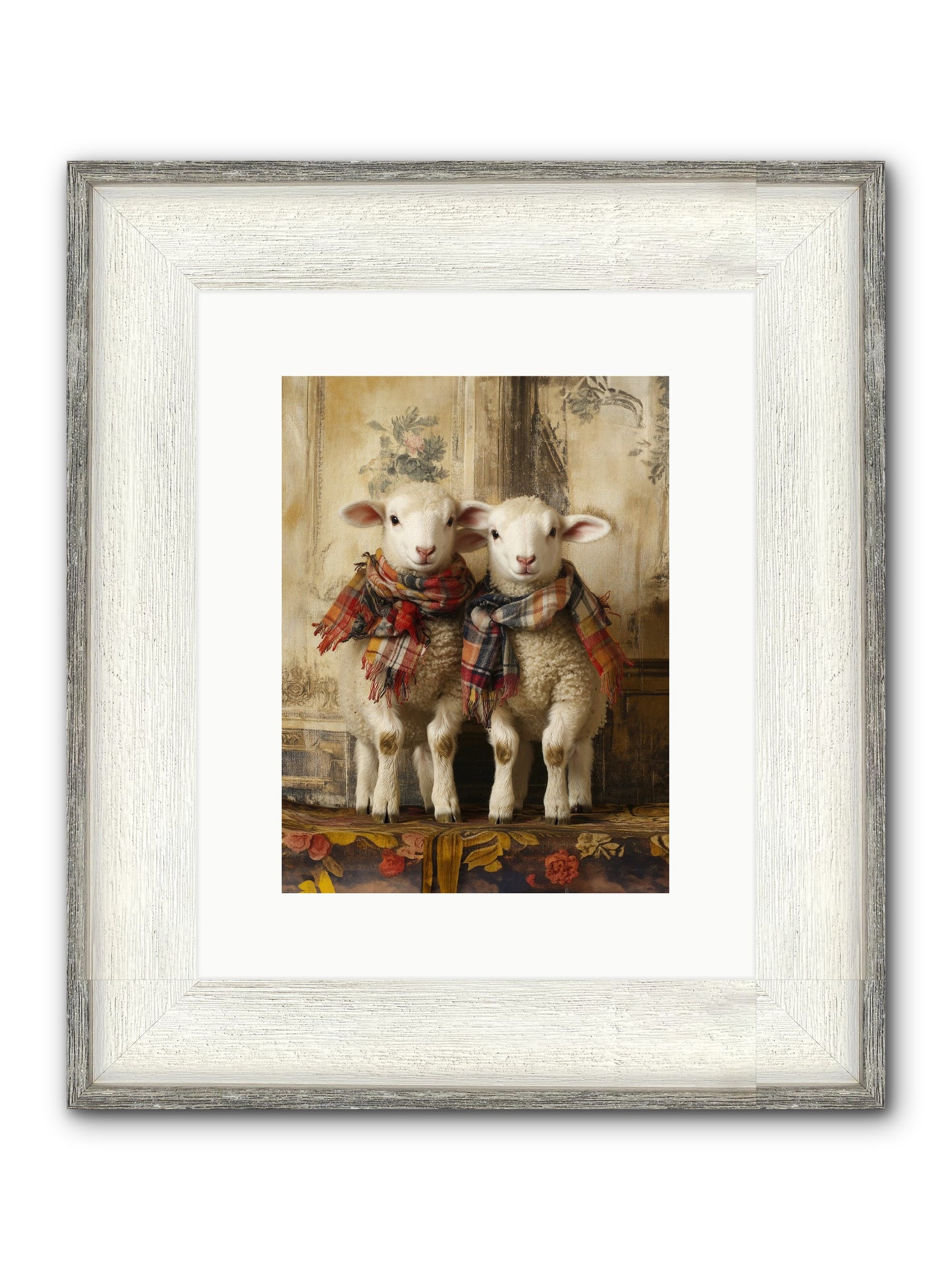 Meadow Babes Framed Print - Driftwood White 9x12