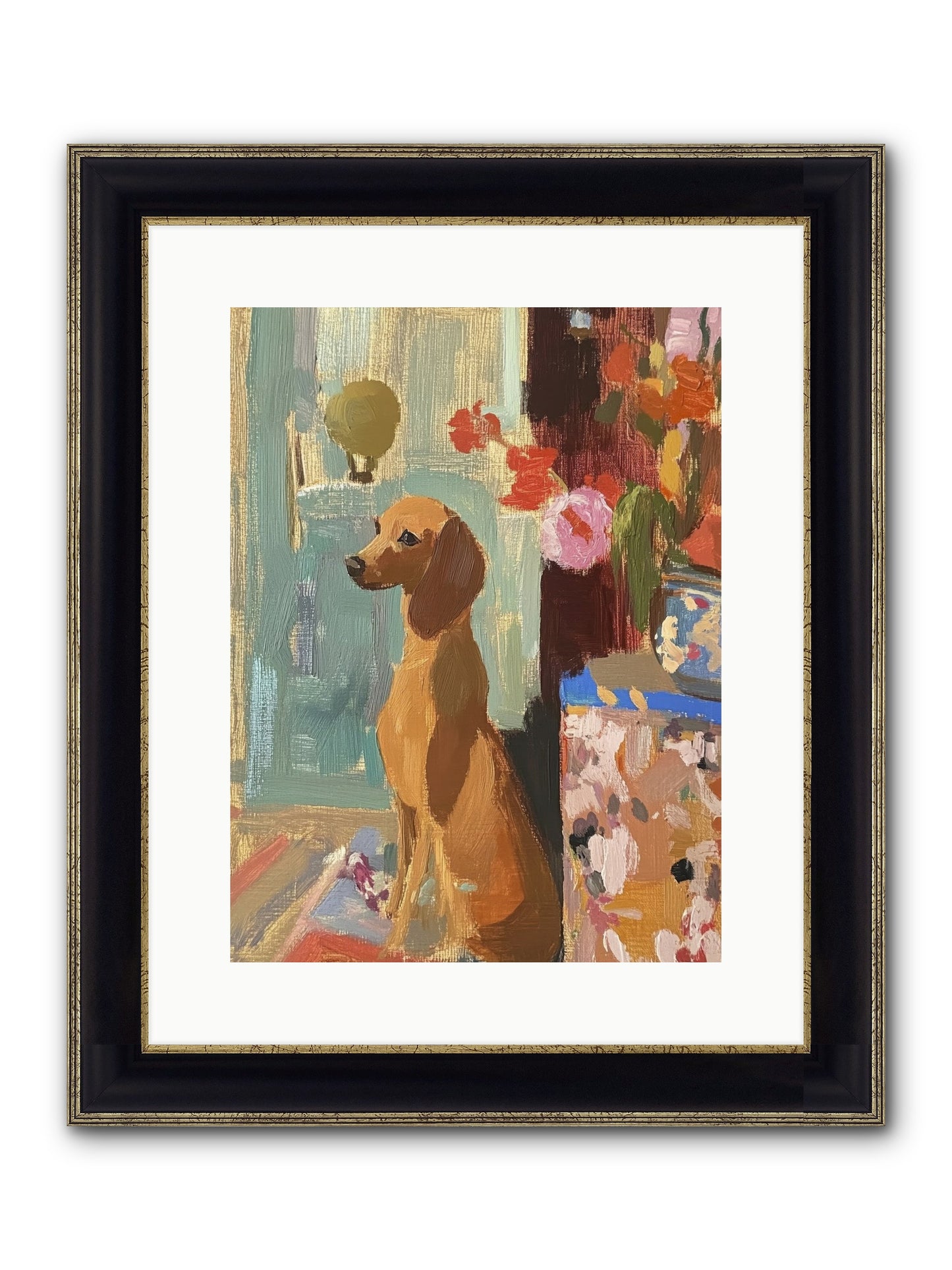 Meadow Belle Framed Print - Black & Gold 12x16