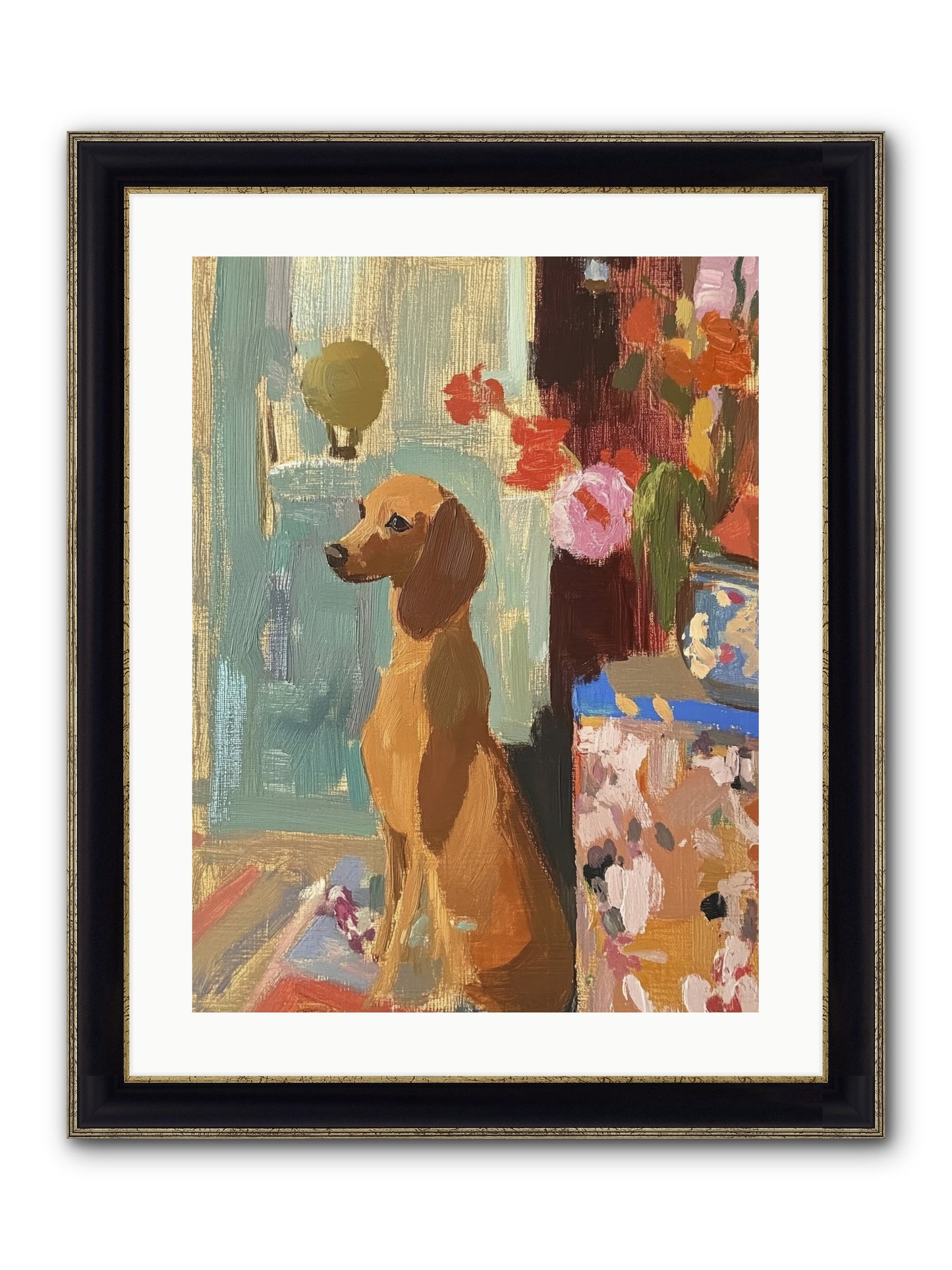 Meadow Belle Framed Print - Black & Gold 18x24