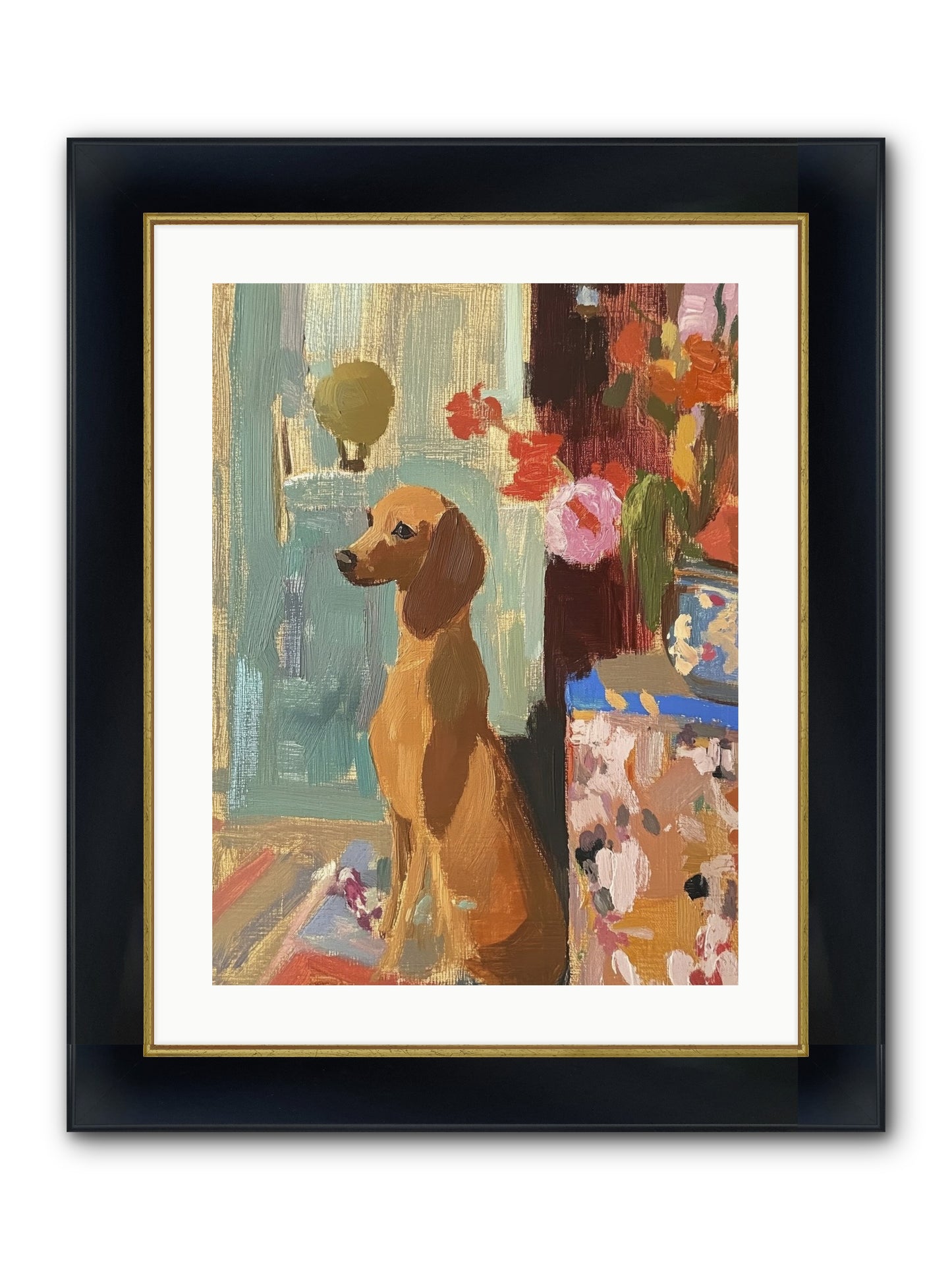 Meadow Belle Framed Print - Wide Black w/Gold 18x24