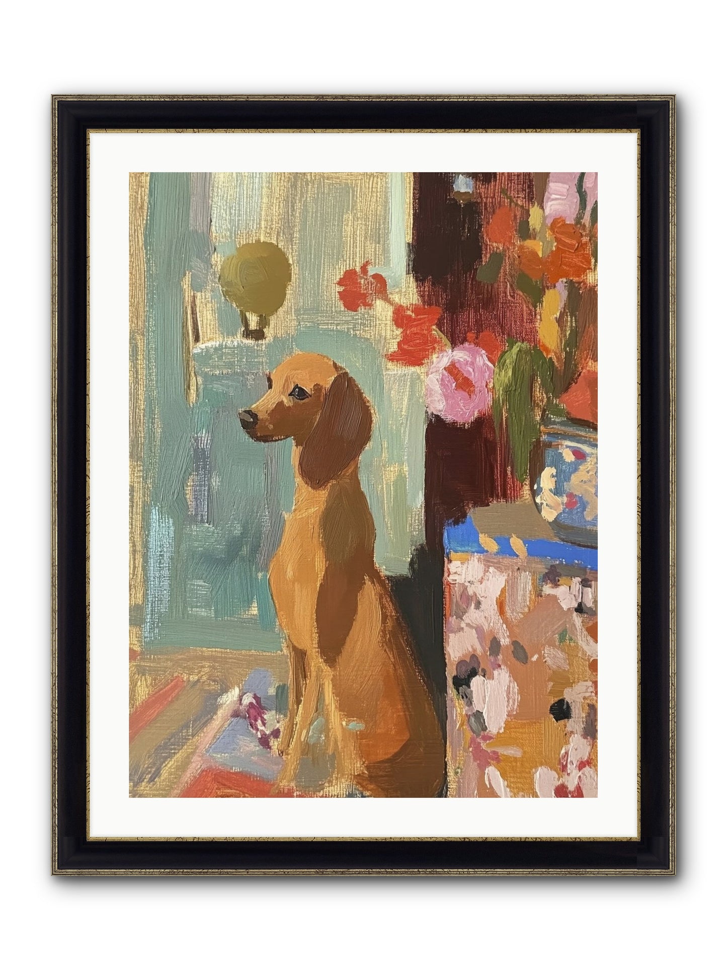 Meadow Belle Framed Print - Black & Gold 24x32
