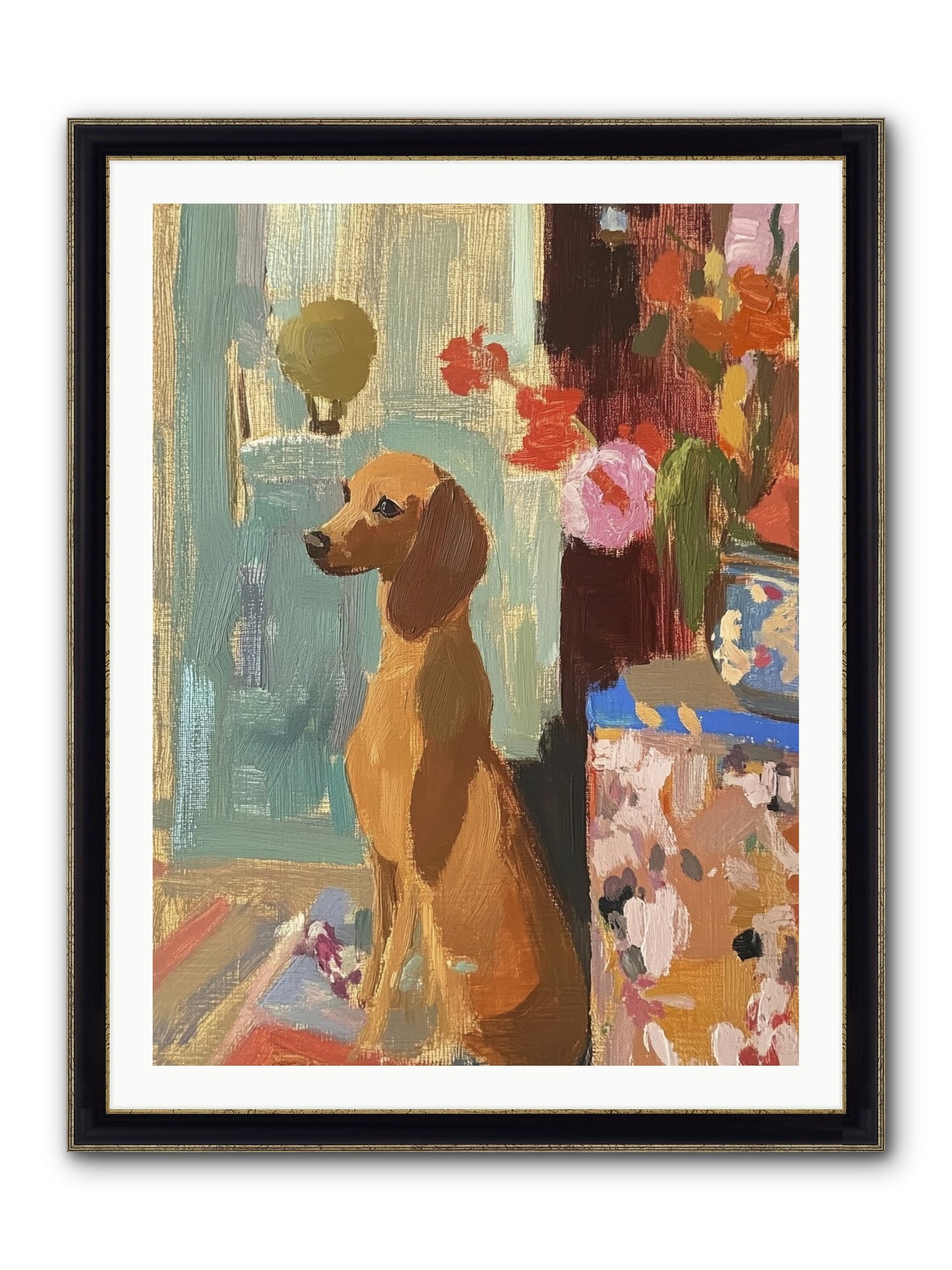 Meadow Belle Framed Print - Black & Gold 30x40