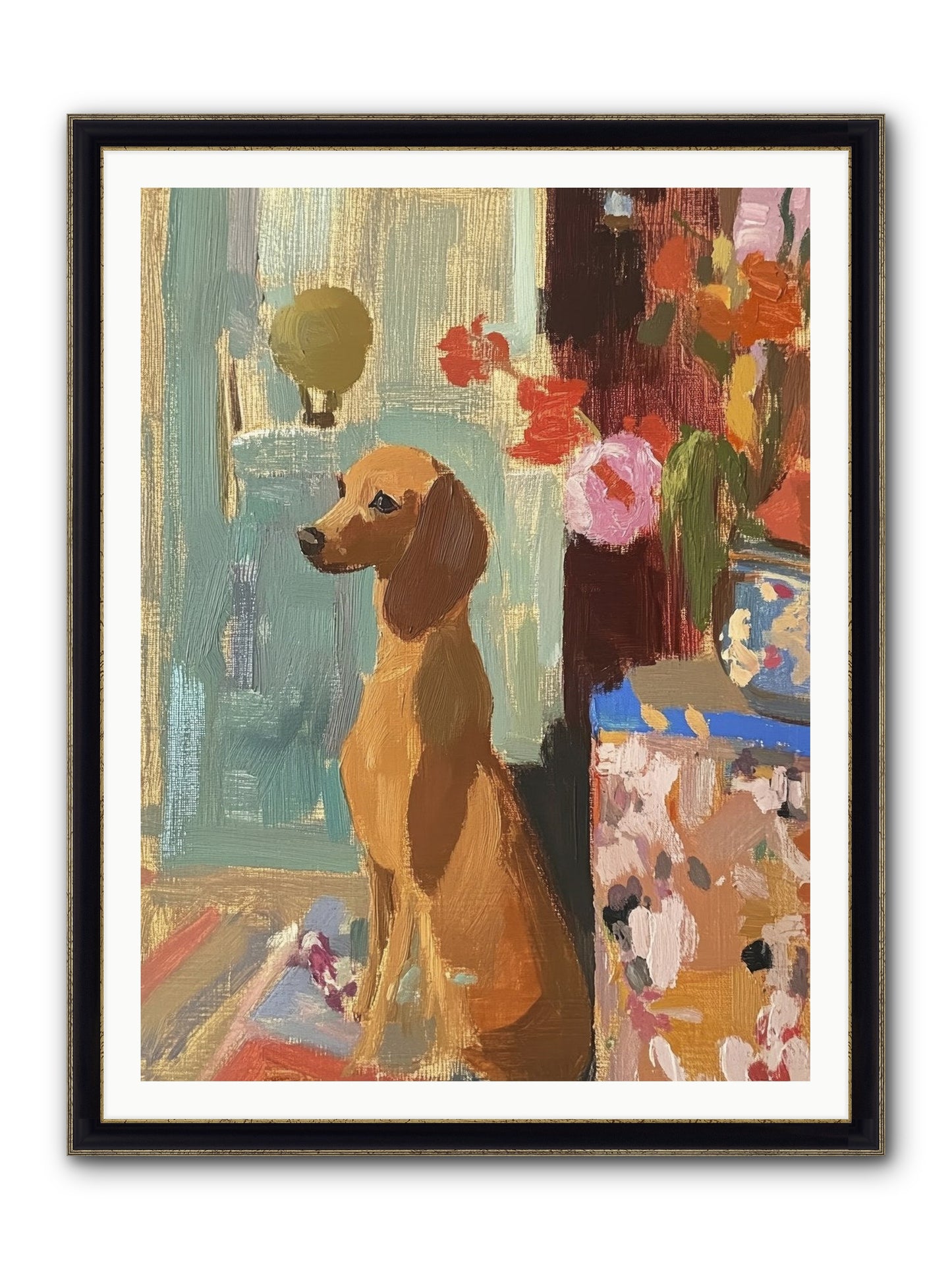 Meadow Belle Framed Print - Black & Gold 36x48