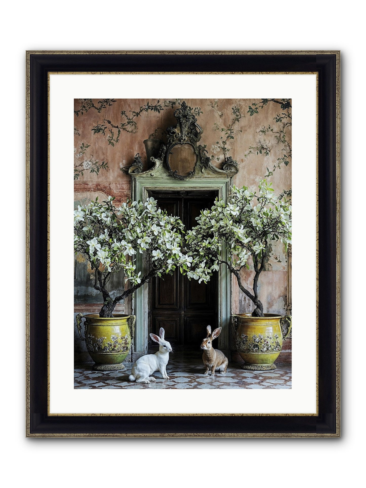Meadow Court Arrival Framed Print - Black & Gold 18x24