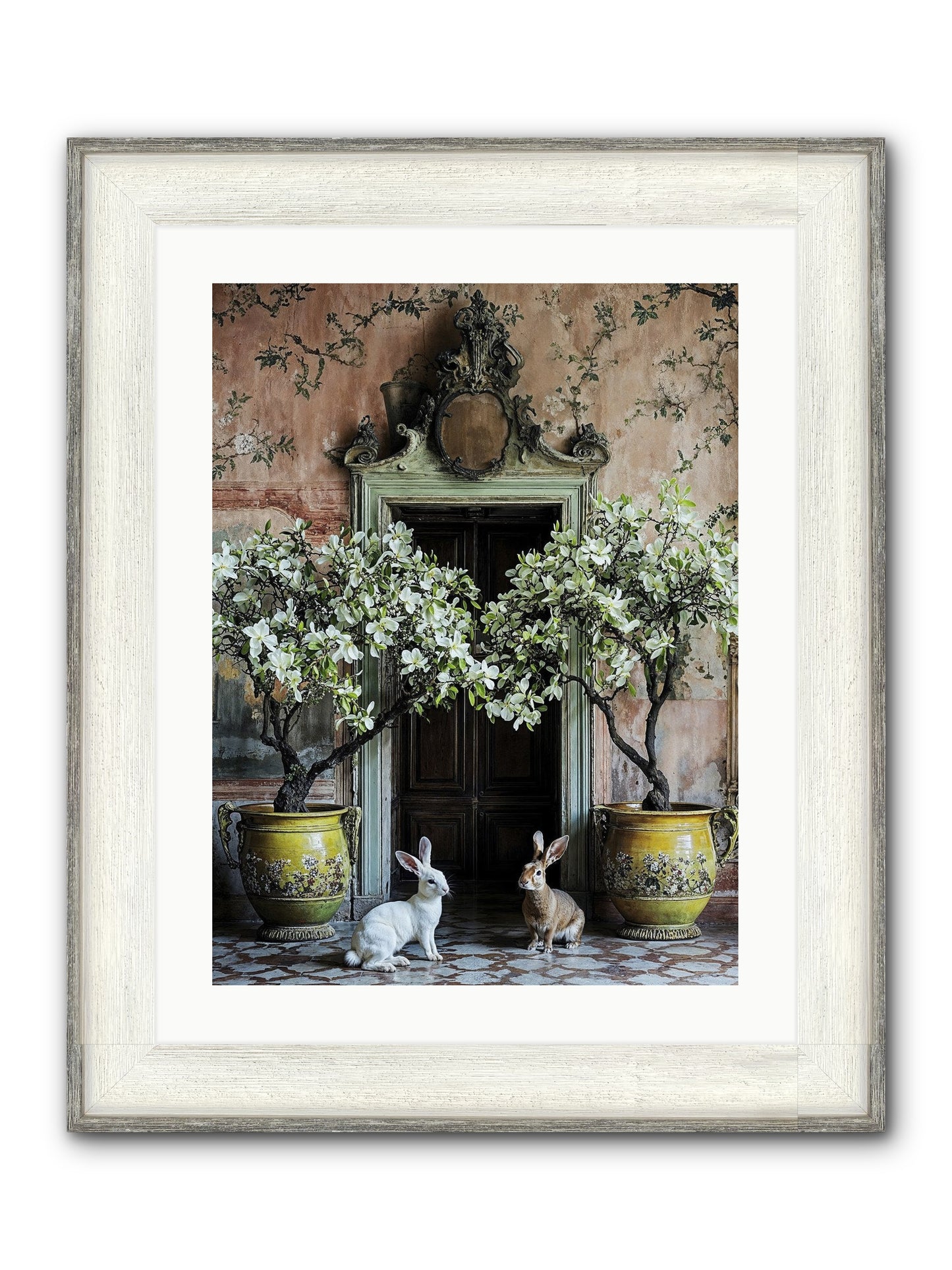 Meadow Court Arrival Framed Print - Driftwood White 18x24