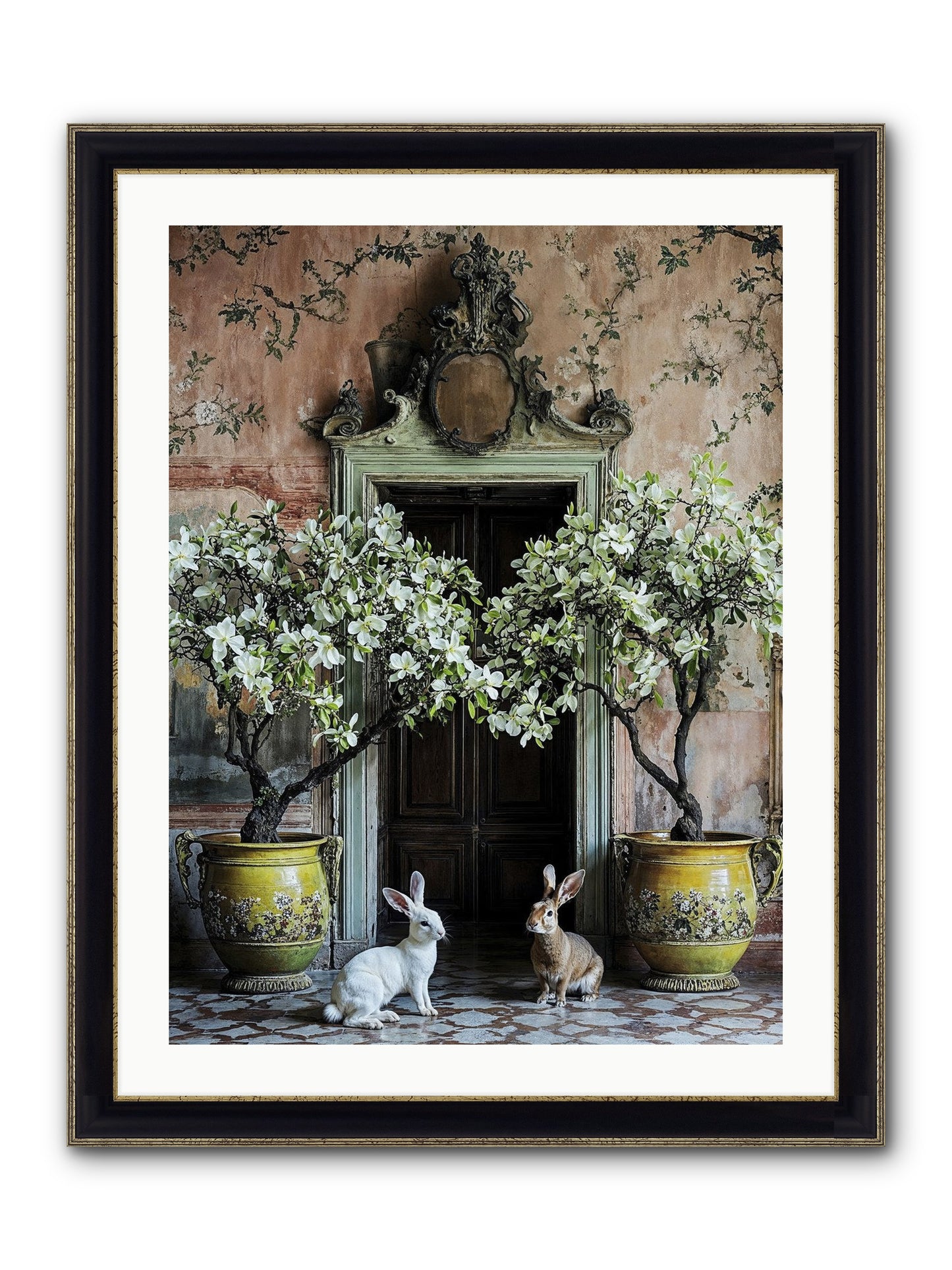 Meadow Court Arrival Framed Print - Black & Gold 24x32