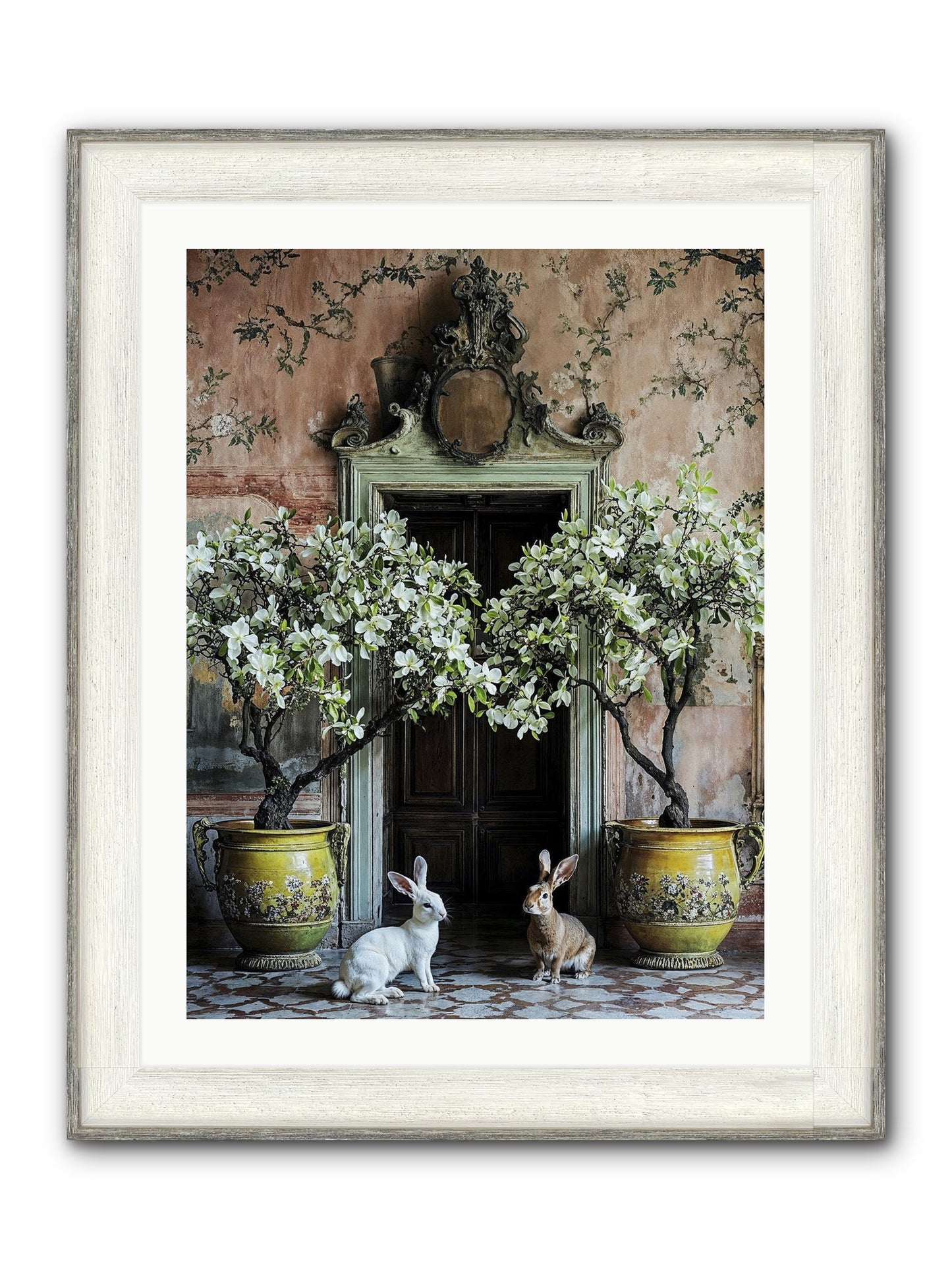Meadow Court Arrival Framed Print - Driftwood White 24x32
