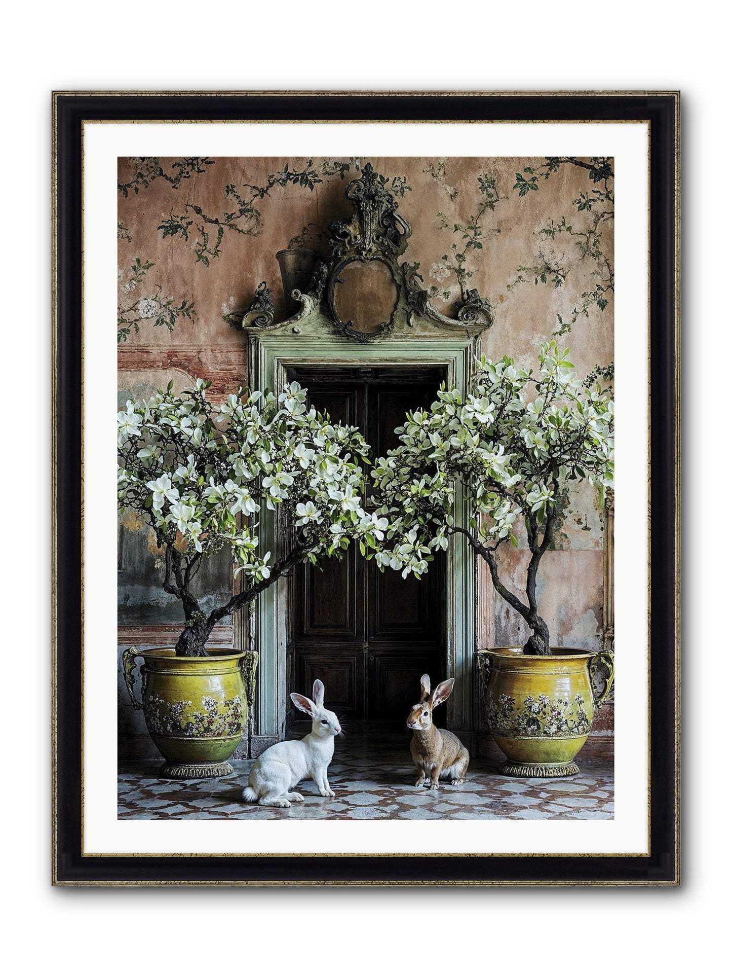 Meadow Court Arrival Framed Print - Black & Gold 30x40