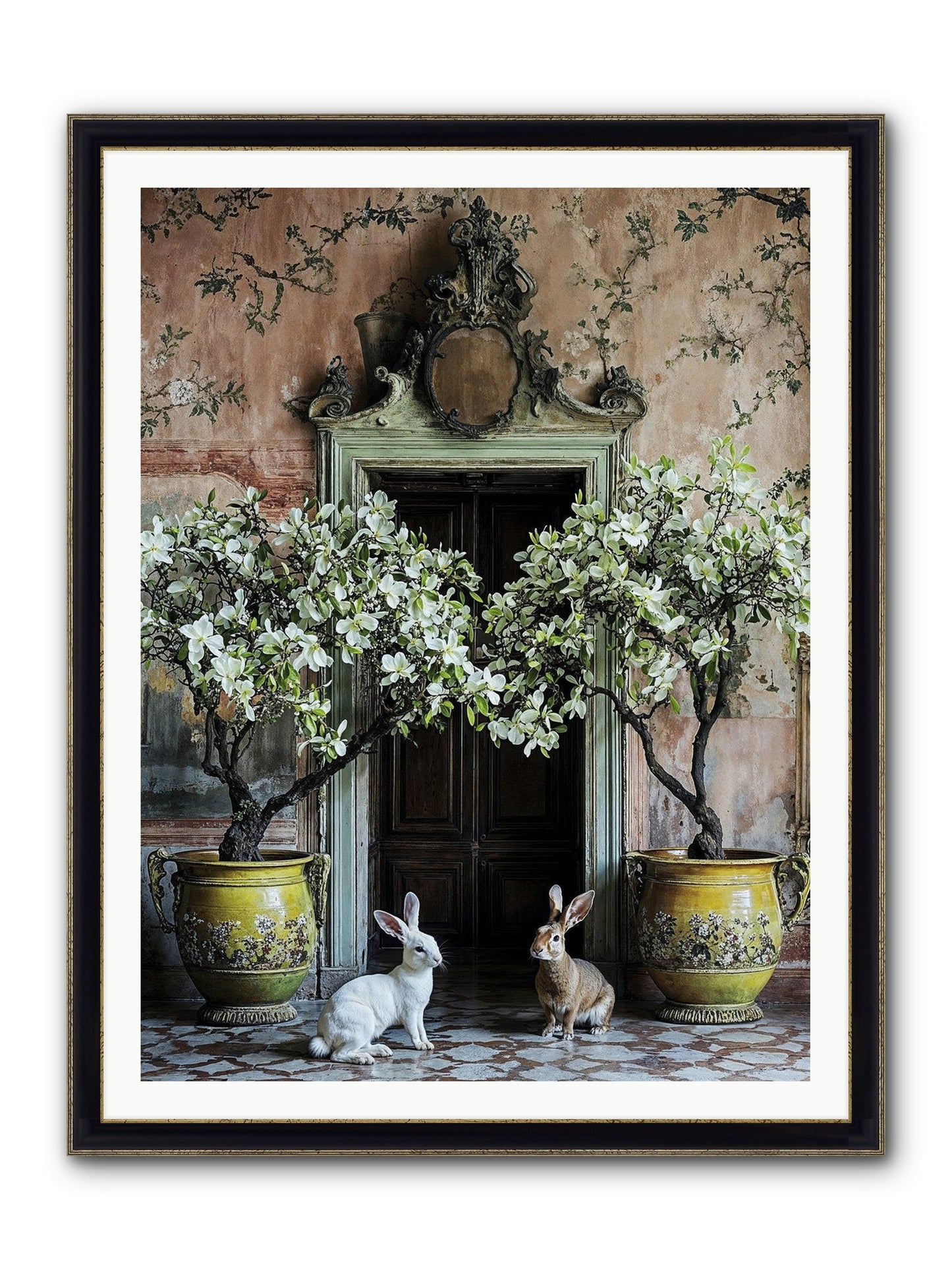 Meadow Court Arrival Framed Print - Black & Gold 36x48