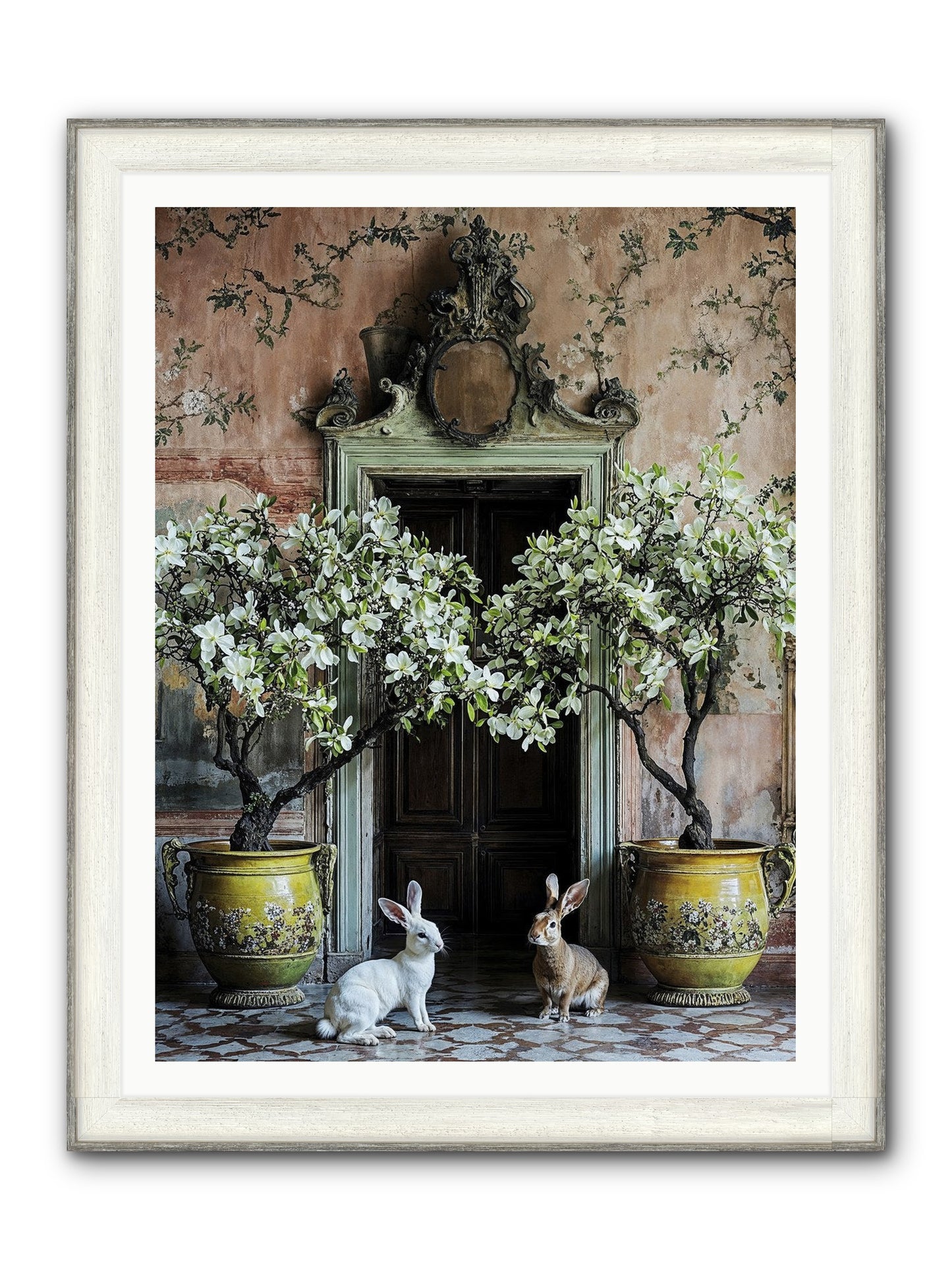 Meadow Court Arrival Framed Print - Driftwood White 36x48