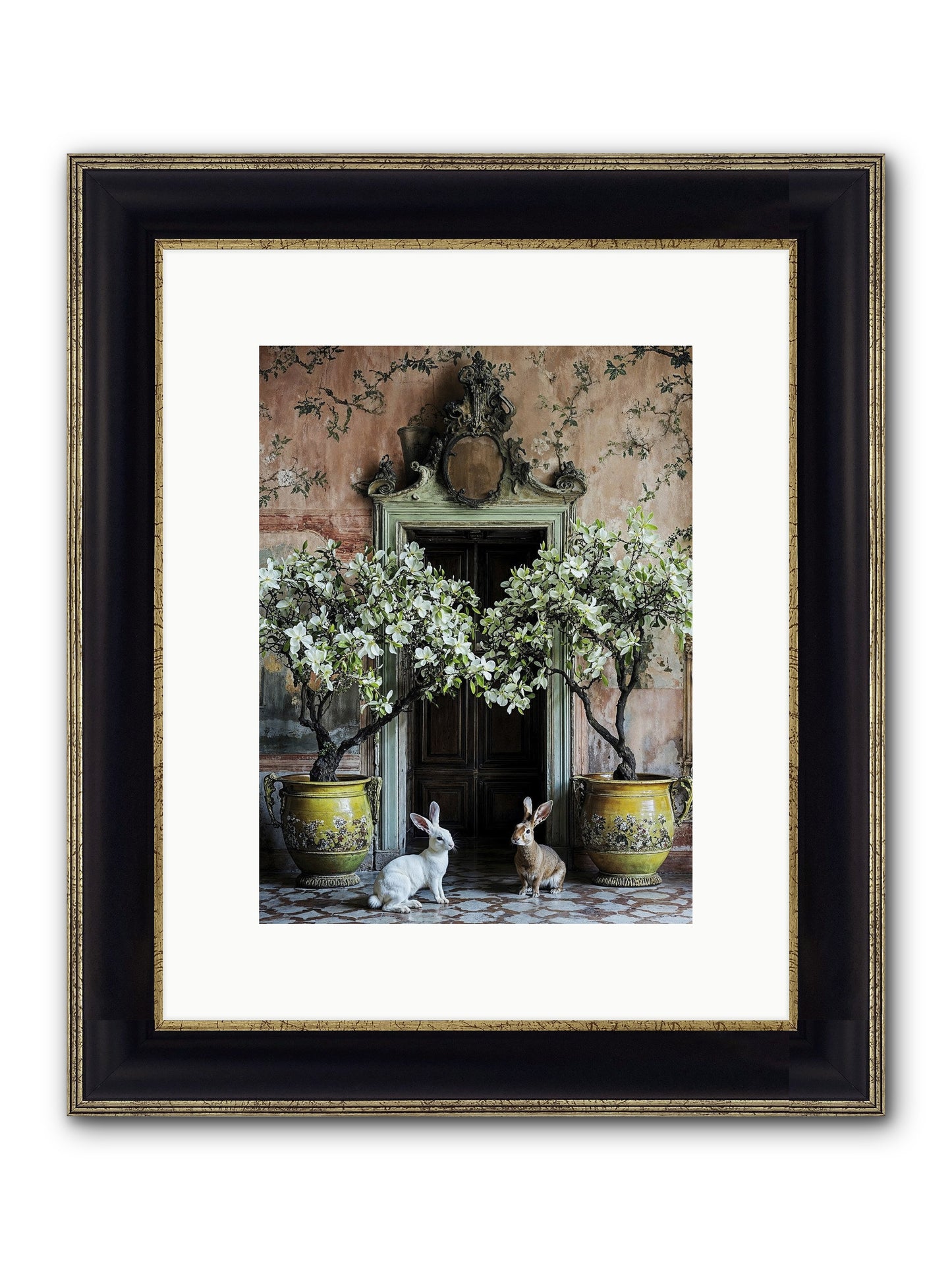 Meadow Court Arrival Framed Print - Black & Gold 9x12