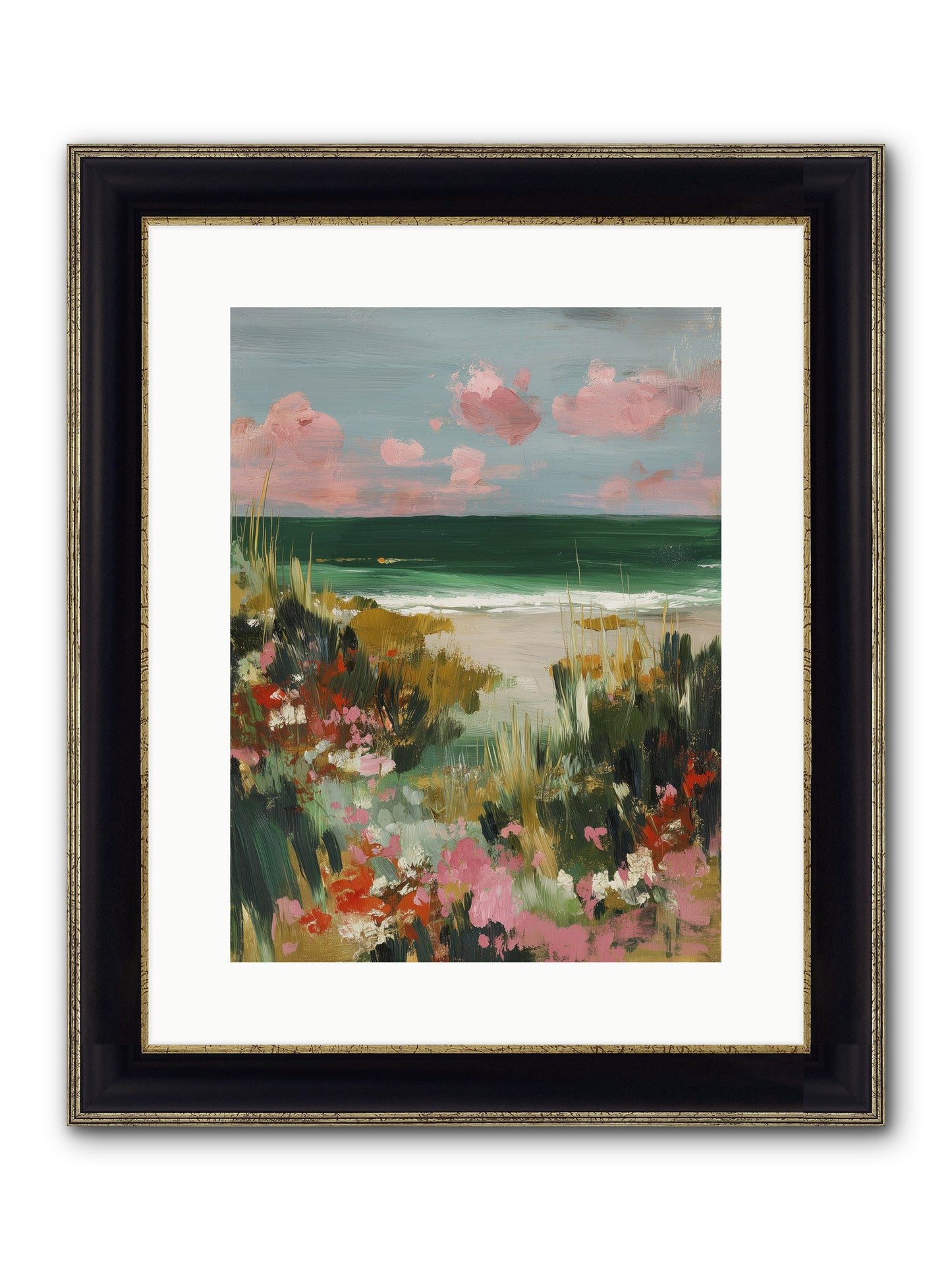 Meadow Cradles Framed Print - Black & Gold 12x16
